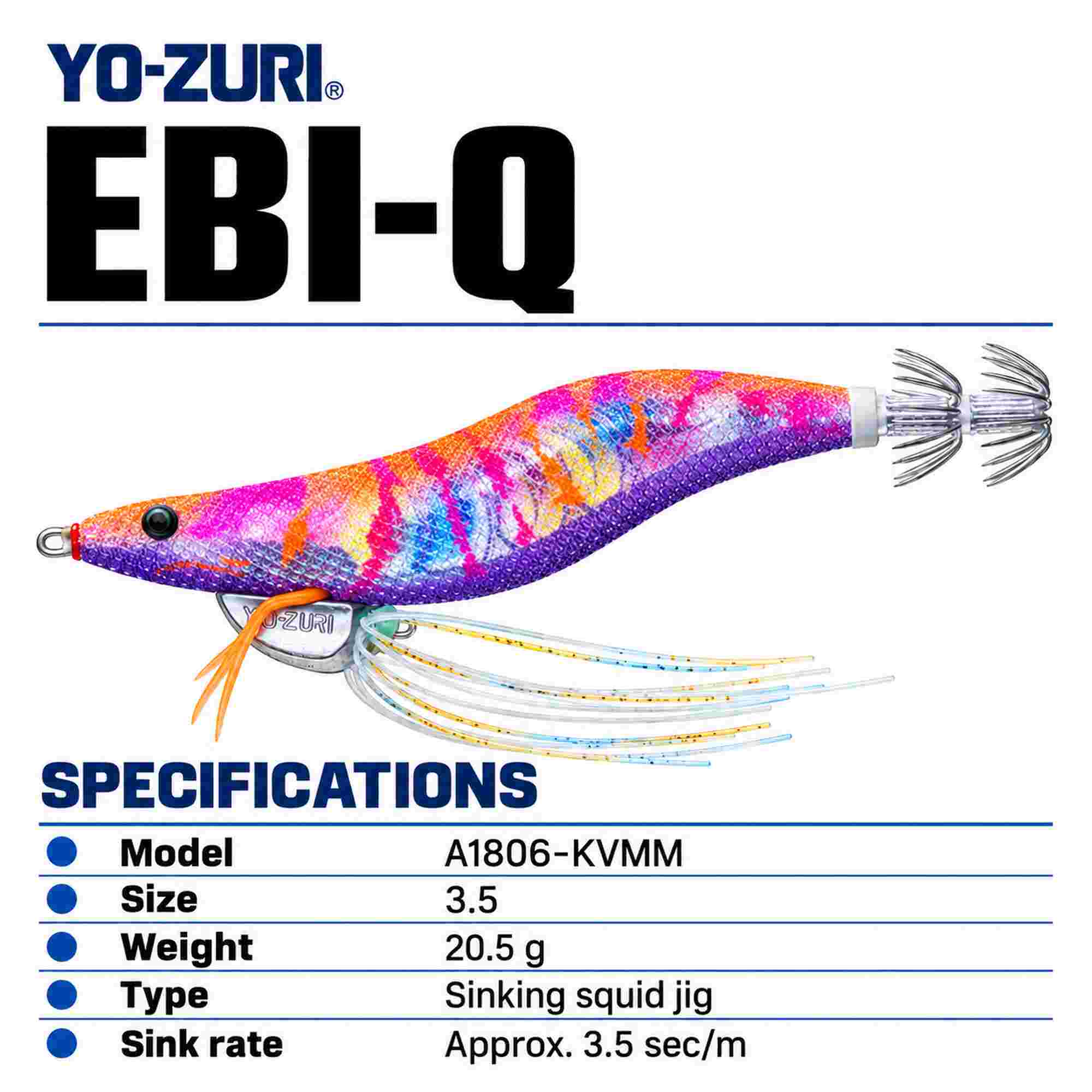 Yo Zuri Ebi-Q Squid Jig Sinking Lure Size 3.5 A1806-KVMM (3762)