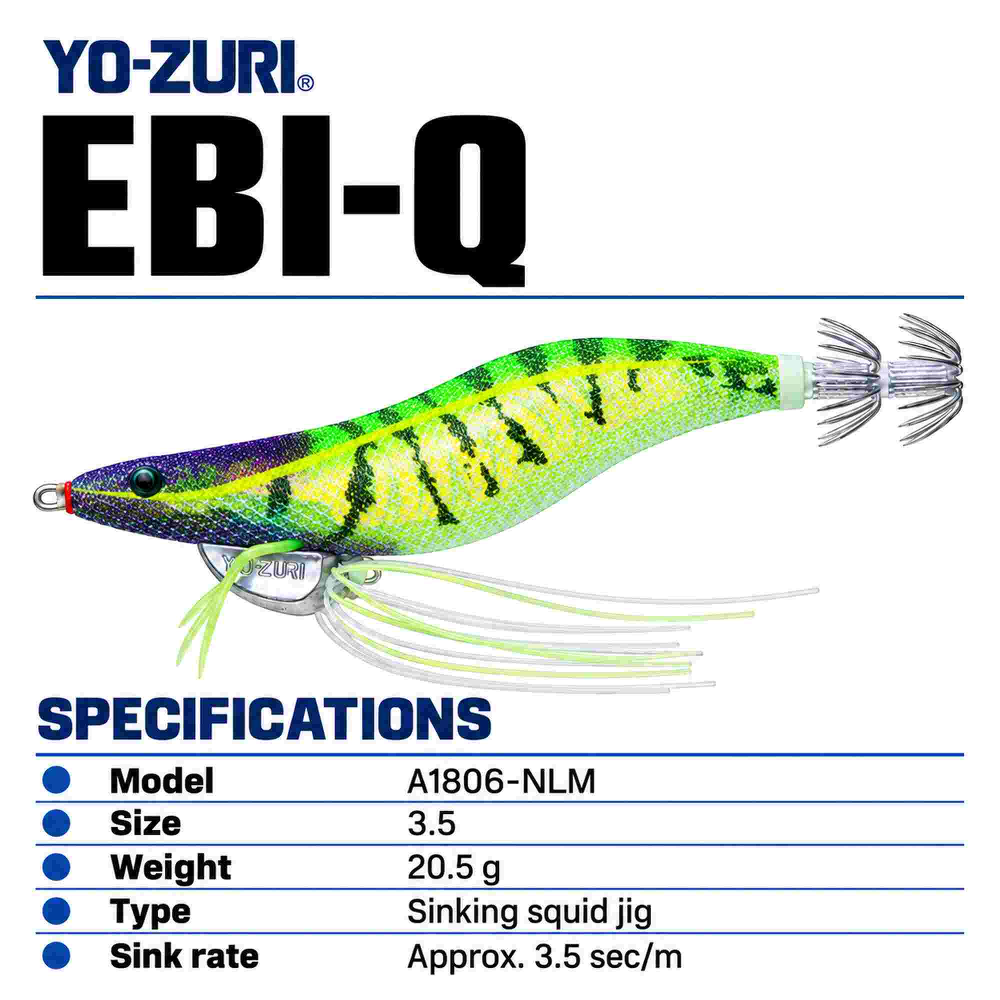 Yo Zuri Ebi-Q Squid Jig Sinking Lure Size 3.5 A1806-NLM (3830)