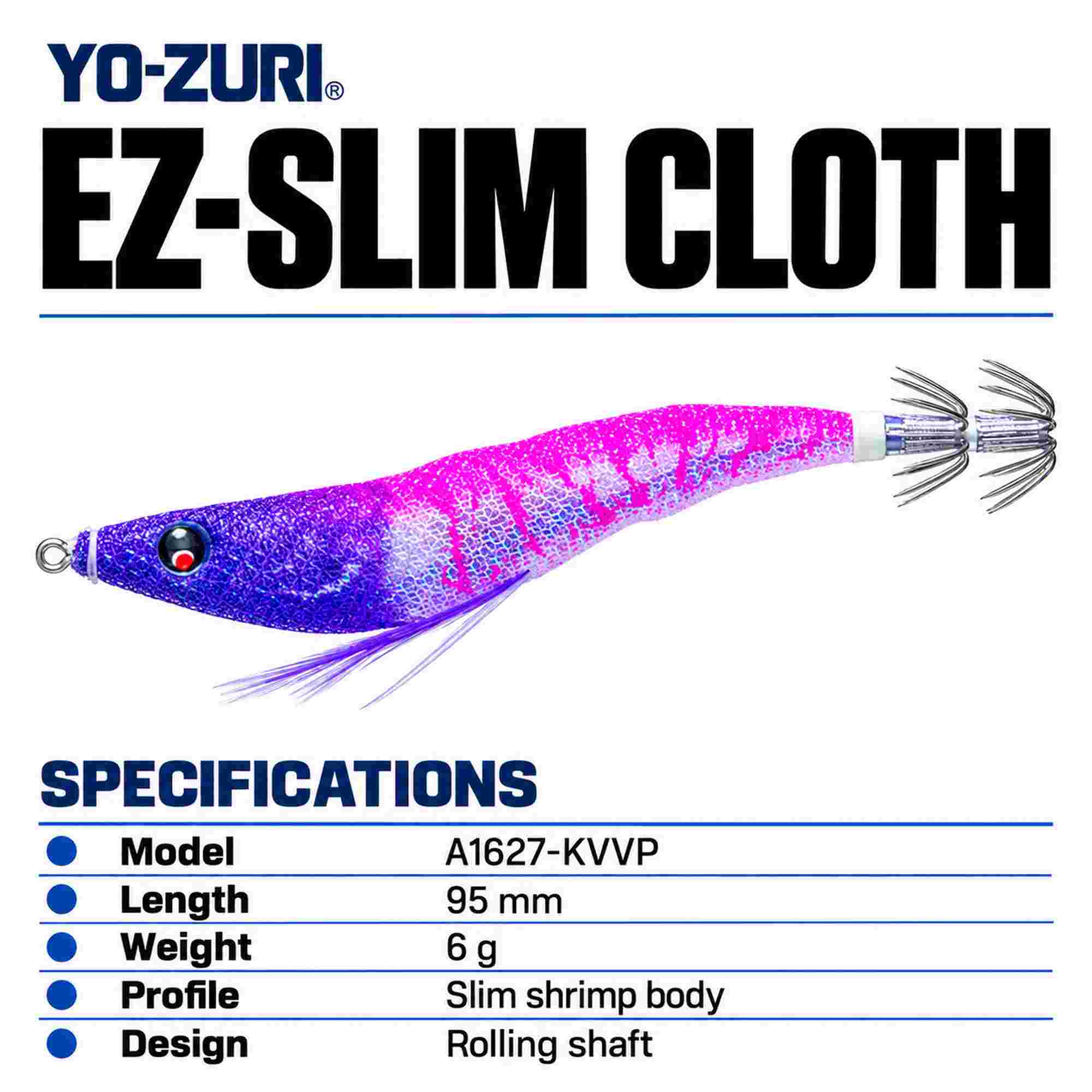 Yo Zuri EZ Slim Cloth 95mm Squid Jig A1627-KVVP (0043)
