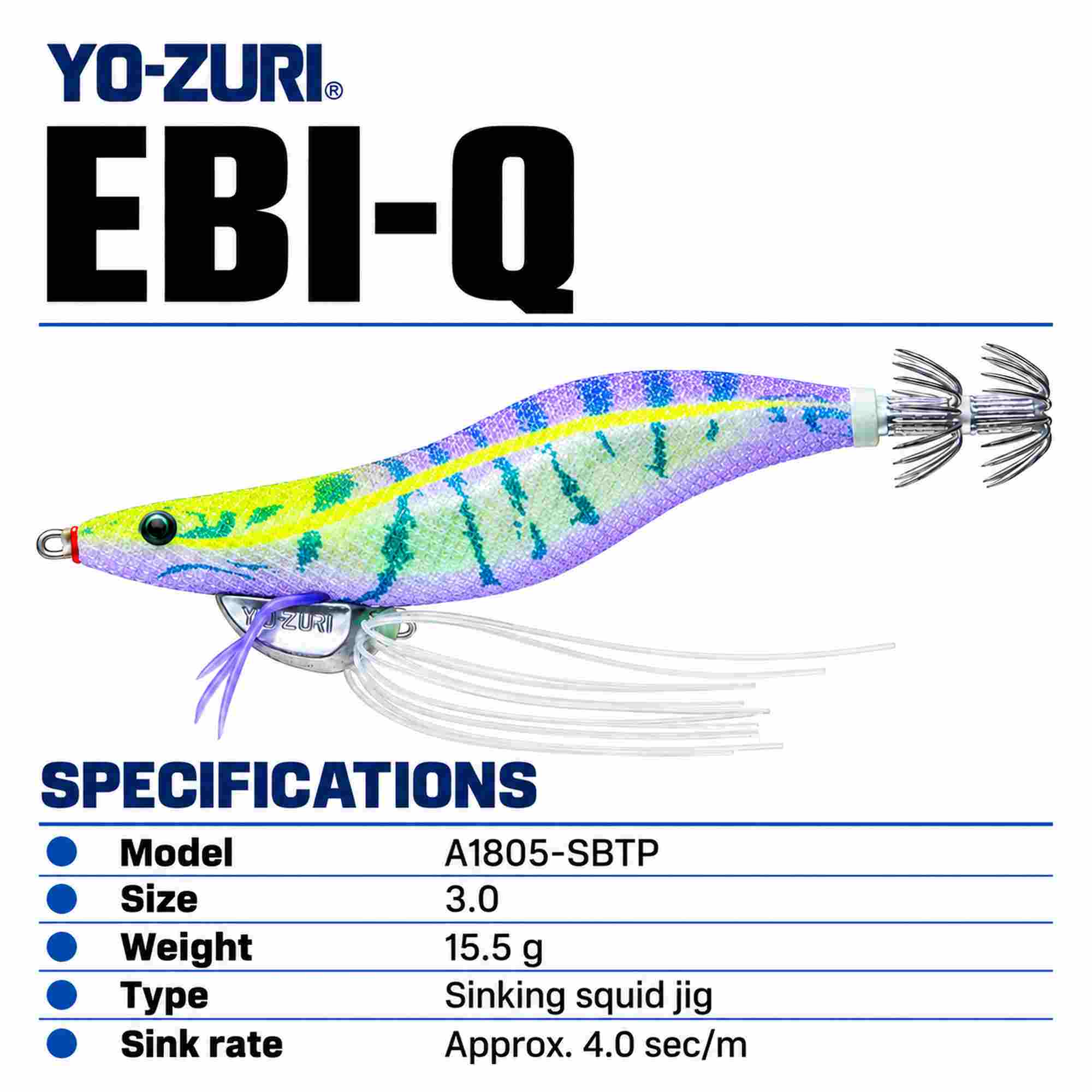Yo Zuri Ebi-Q Squid Jig Sinking Lure Size 3.0 A1805-SBTP (6564)