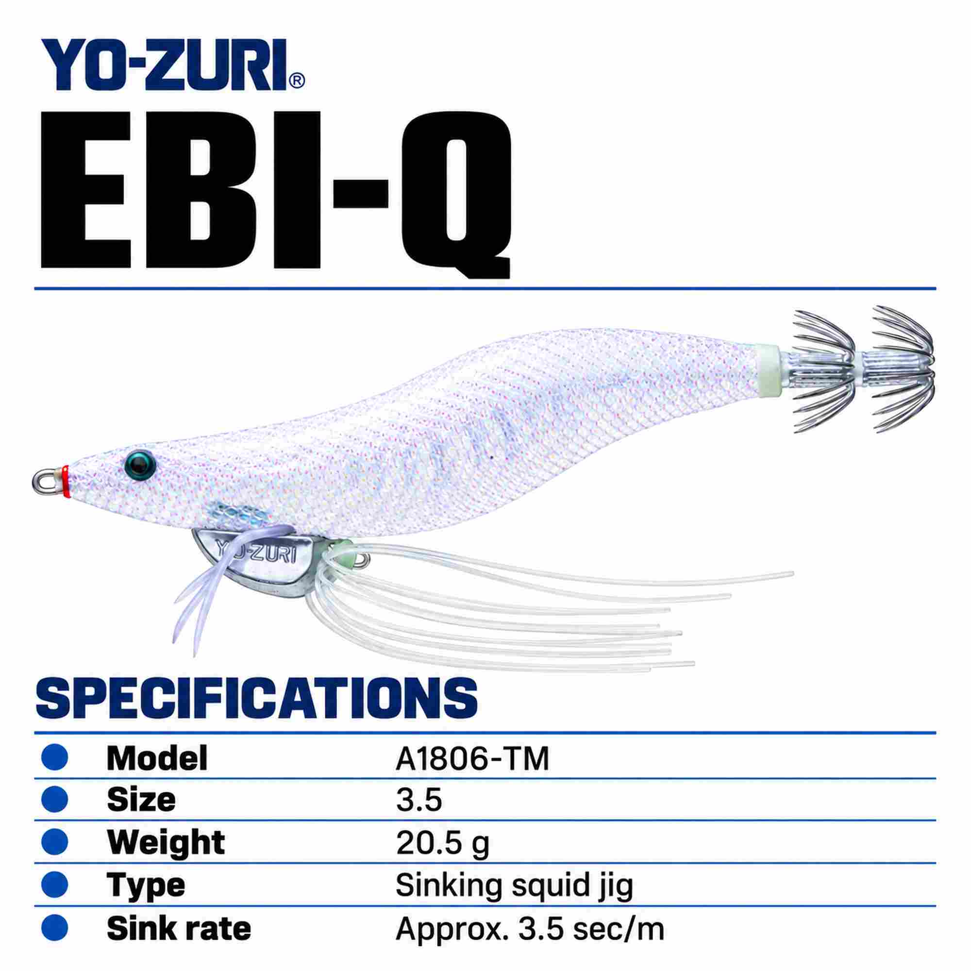 Yo Zuri Ebi-Q Squid Jig Sinking Lure Size 3.5 A1806-TM (6838)