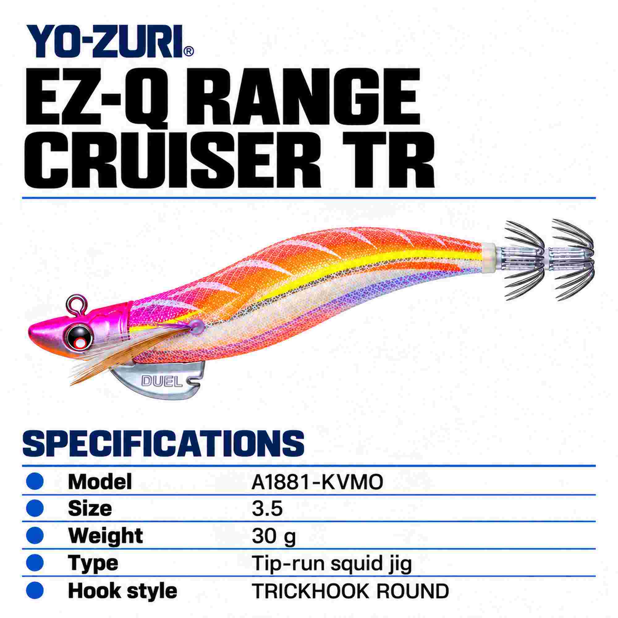Yo Zuri Duel EZ-Q Range Cruiser TR Squid Jig 3.5 30 grams A1881-KVMO (9495)