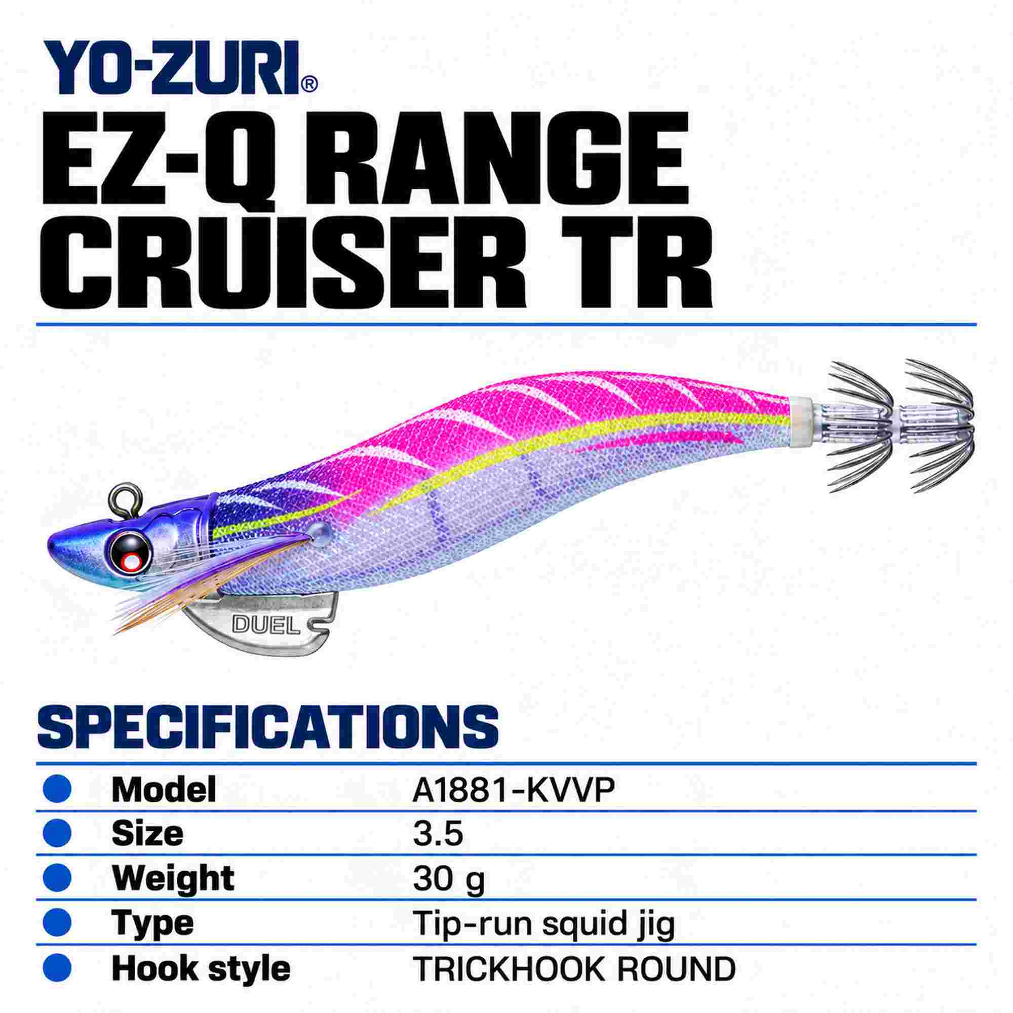 Yo Zuri Duel EZ-Q Range Cruiser TR Squid Jig 3.5 30 grams A1881-KVVP (9501)
