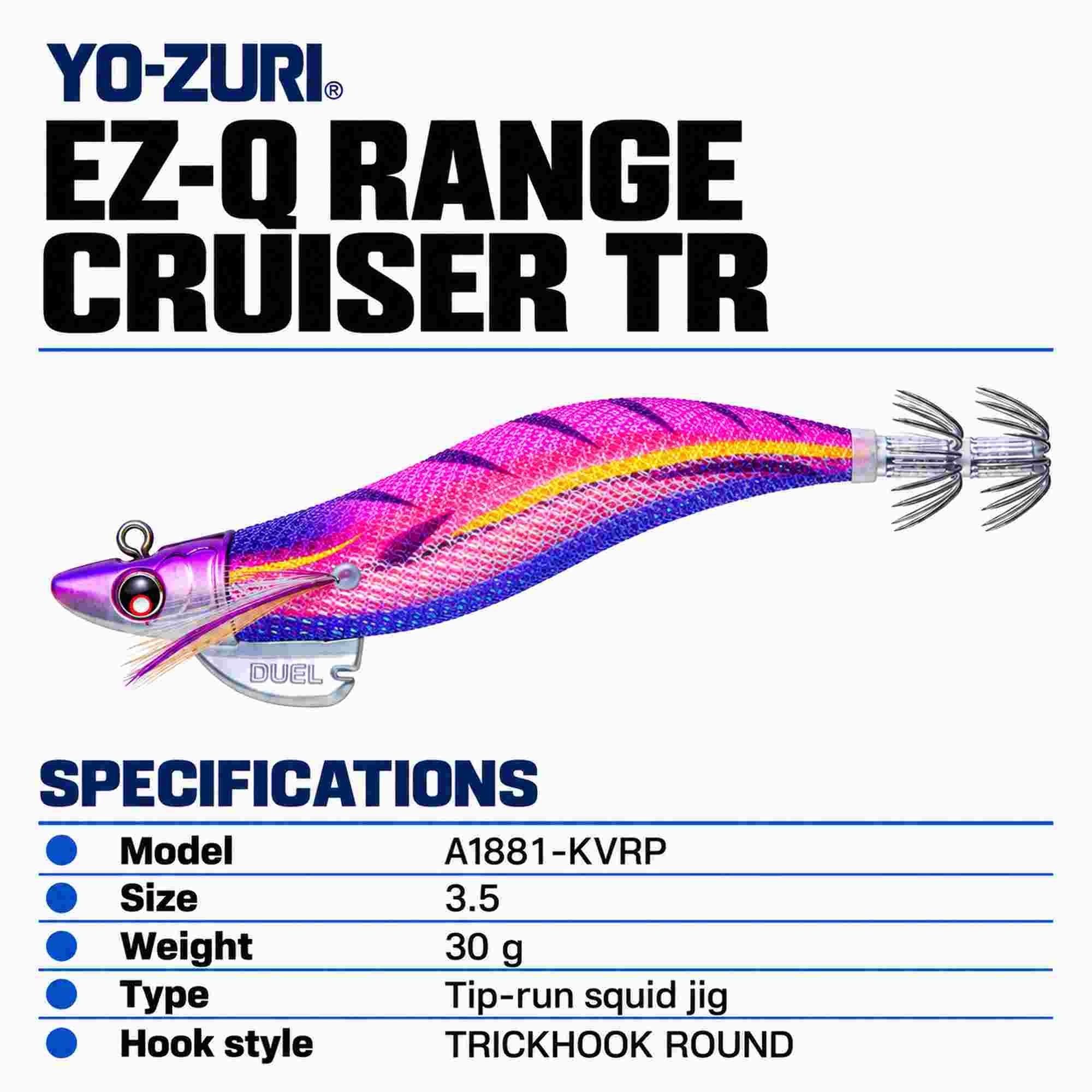 Yo Zuri Duel EZ-Q Range Cruiser TR Squid Jig 3.5 30 grams A1881-KVRP (9518)