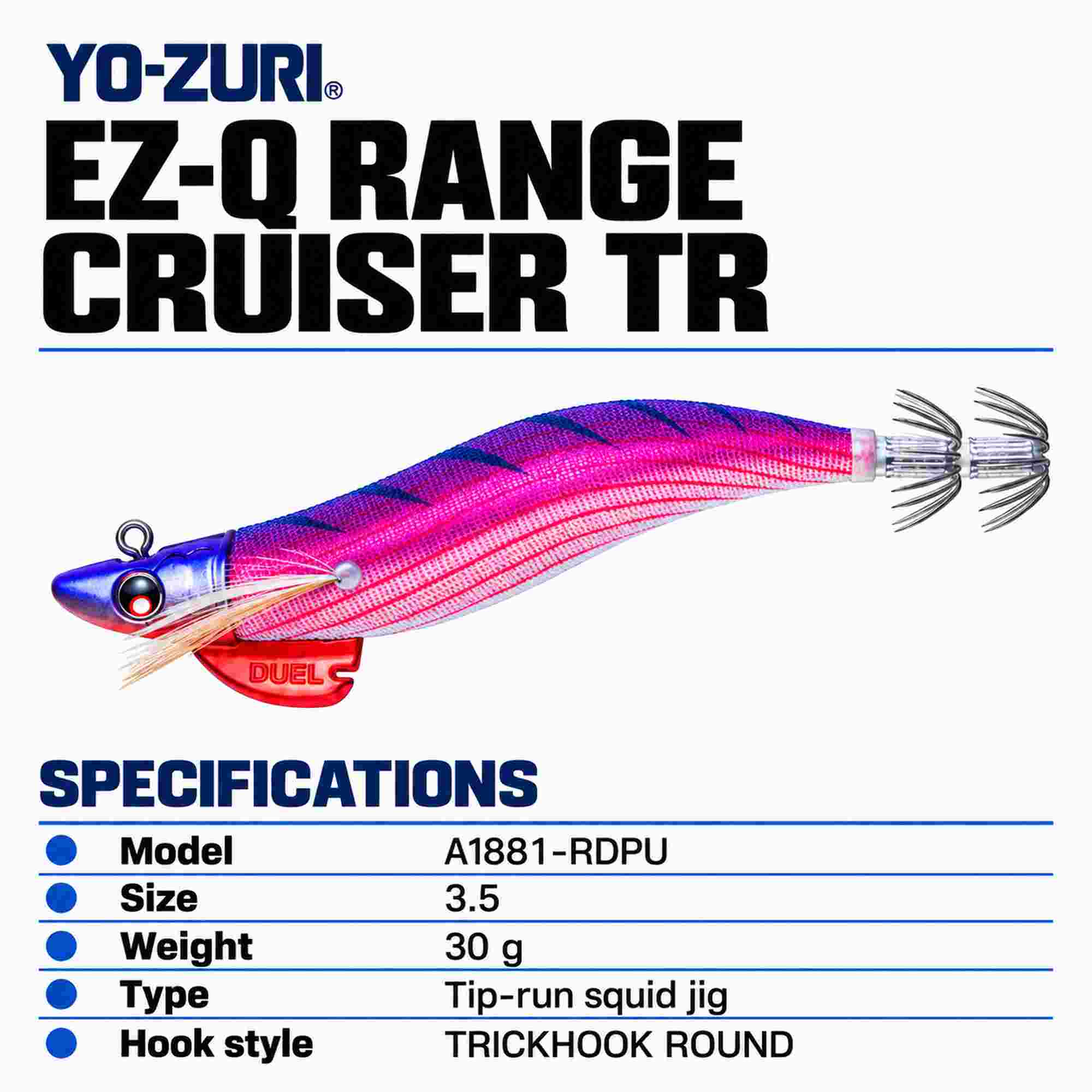 Yo Zuri Duel EZ-Q Range Cruiser TR Squid Jig 3.5 30 grams A1881-RDPU (9525)