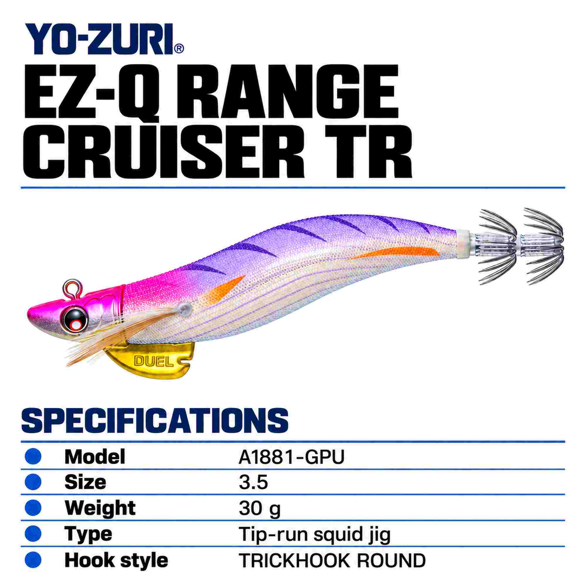 Yo Zuri Duel EZ-Q Range Cruiser TR Squid Jig 3.5 30 grams A1881-GPU (9563)