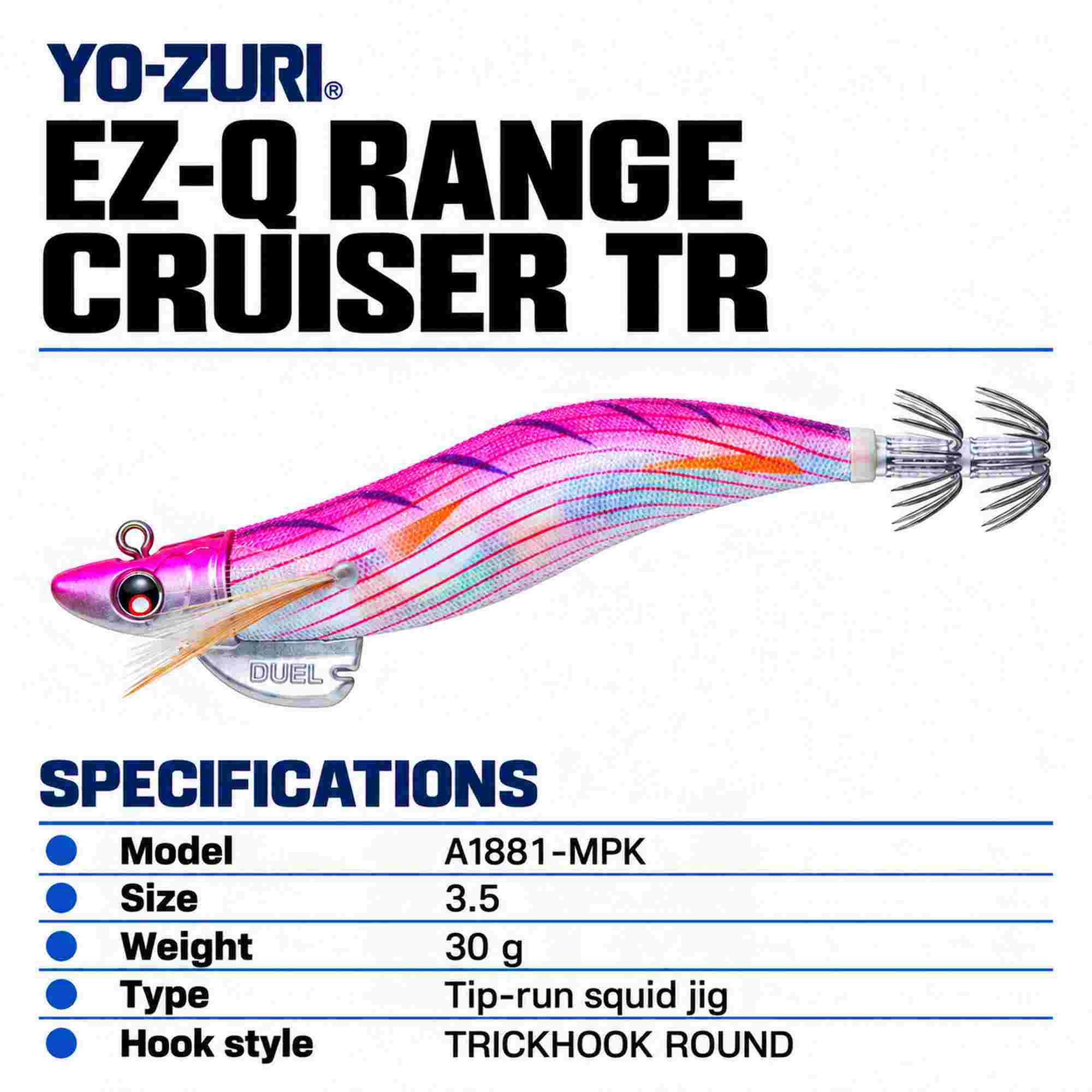 Yo Zuri Duel EZ-Q Range Cruiser TR Squid Jig 3.5 30 grams A1881-MPK (9570)