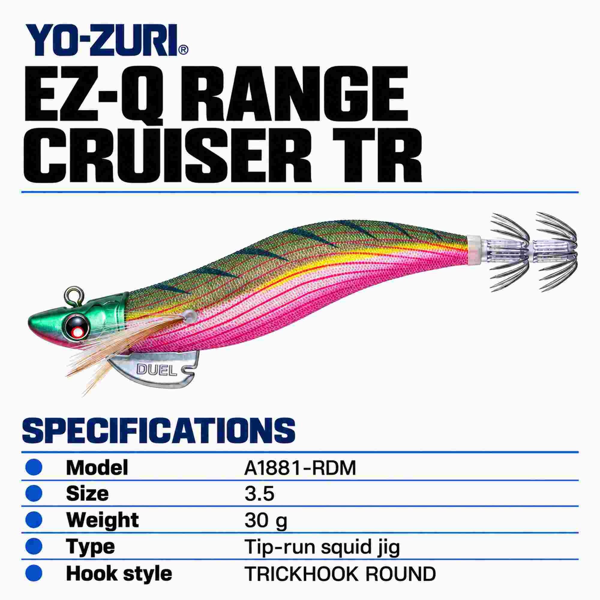 Yo Zuri Duel EZ-Q Range Cruiser TR Squid Jig 3.5 30 grams A1881-RDM (9587)