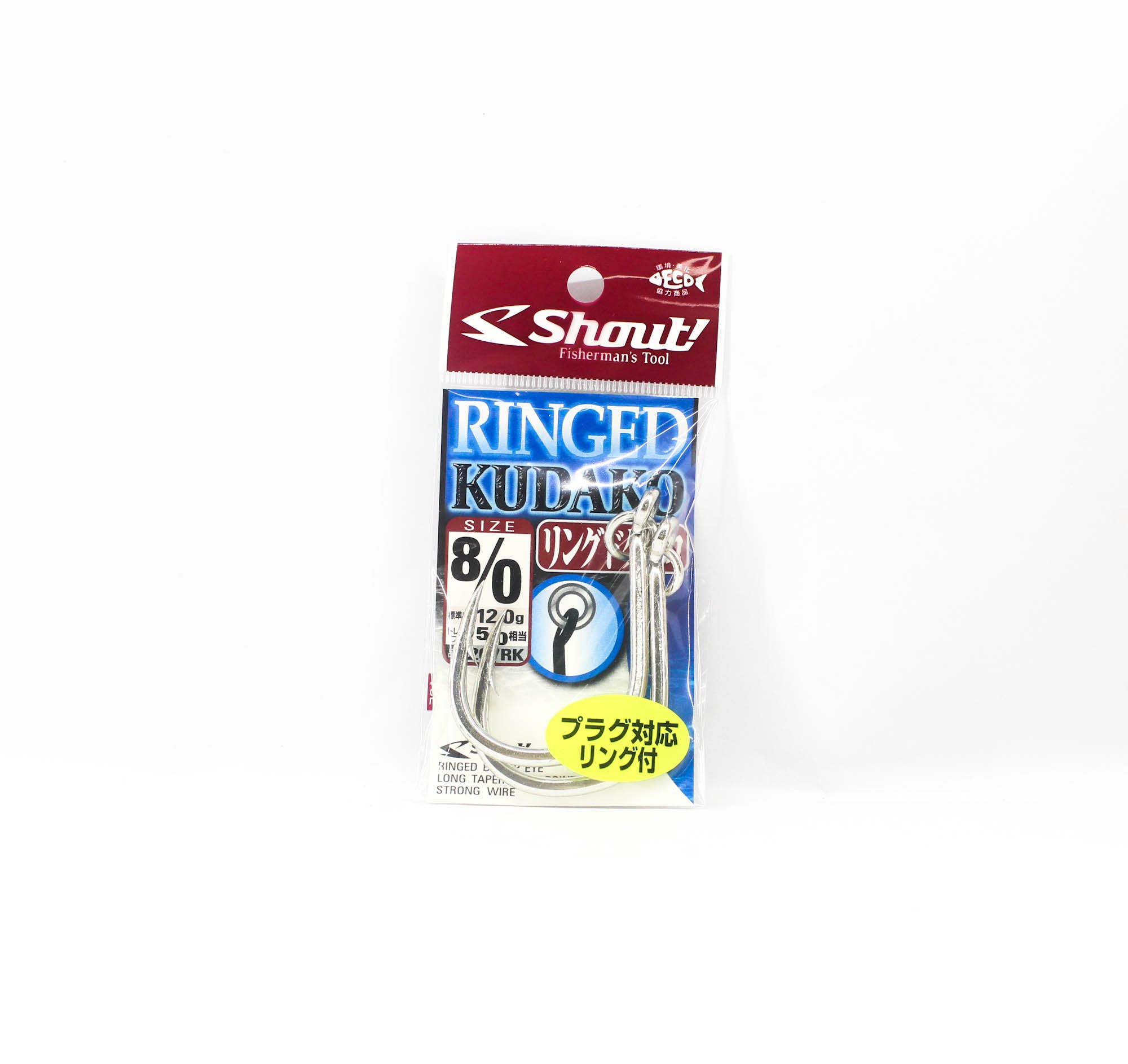 Shout 207-RK Ringed Kudako Power Jigging Single Hook Silver Size 8/0 (7896)