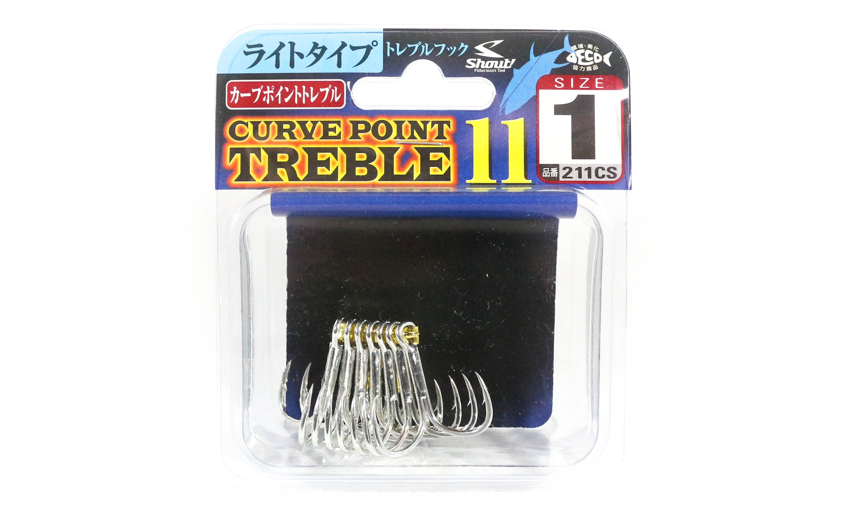 Shout 211-CS Curve Point Treble Hook Light Gauge Size 1 (9616)