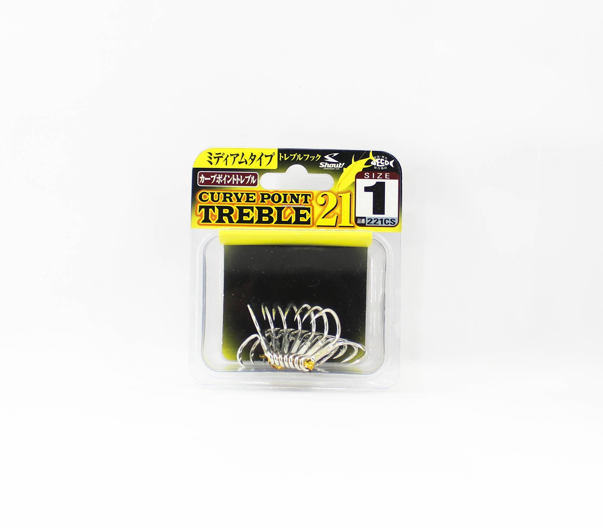 Shout 221-CS Curve Point Treble Hook Medium Gauge Size 1 (9661)