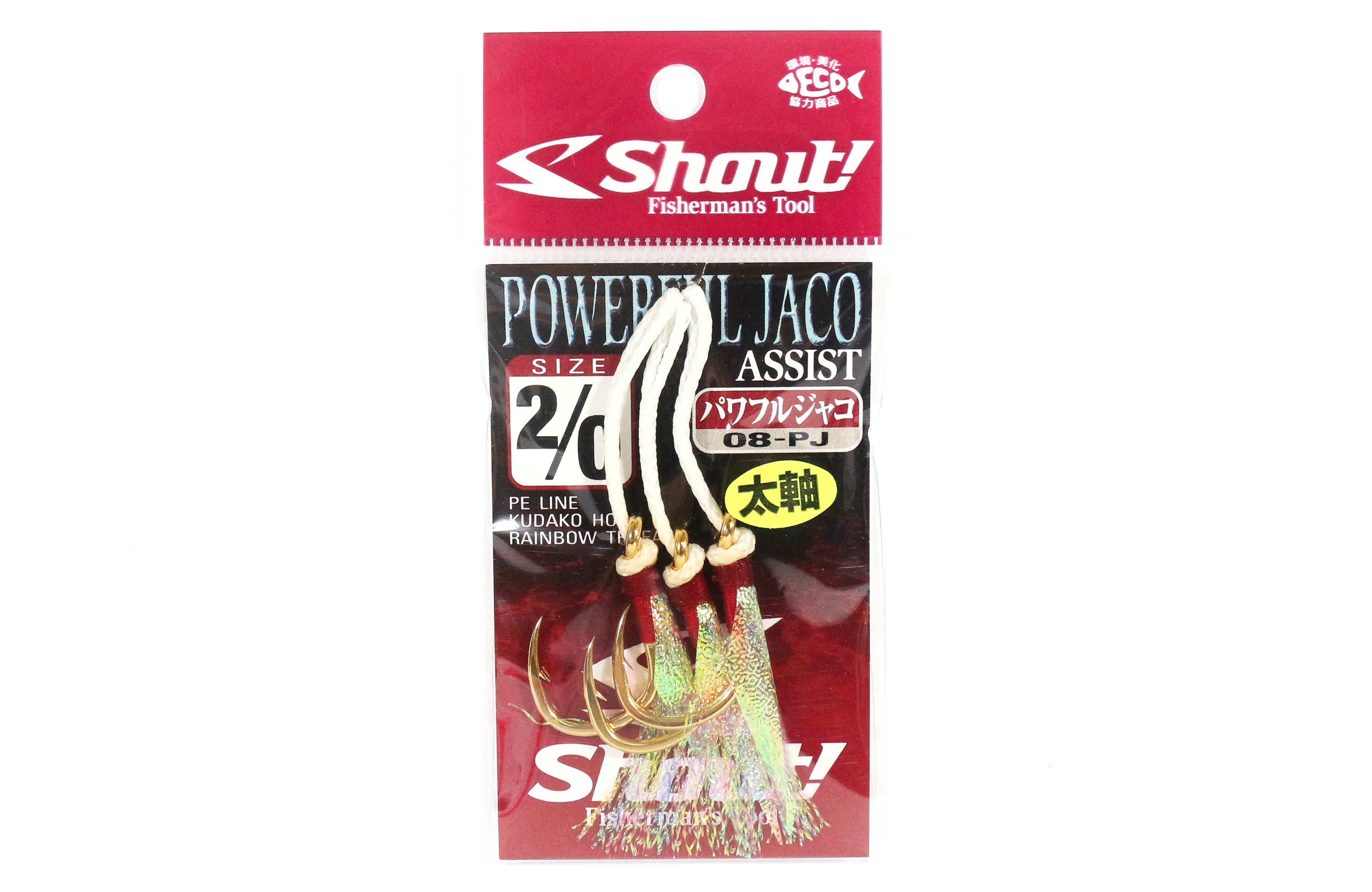 Shout 08-PJ Powerful Jaco Hook Rigged Assist Rainbow Thread Size 2/0 (6201)