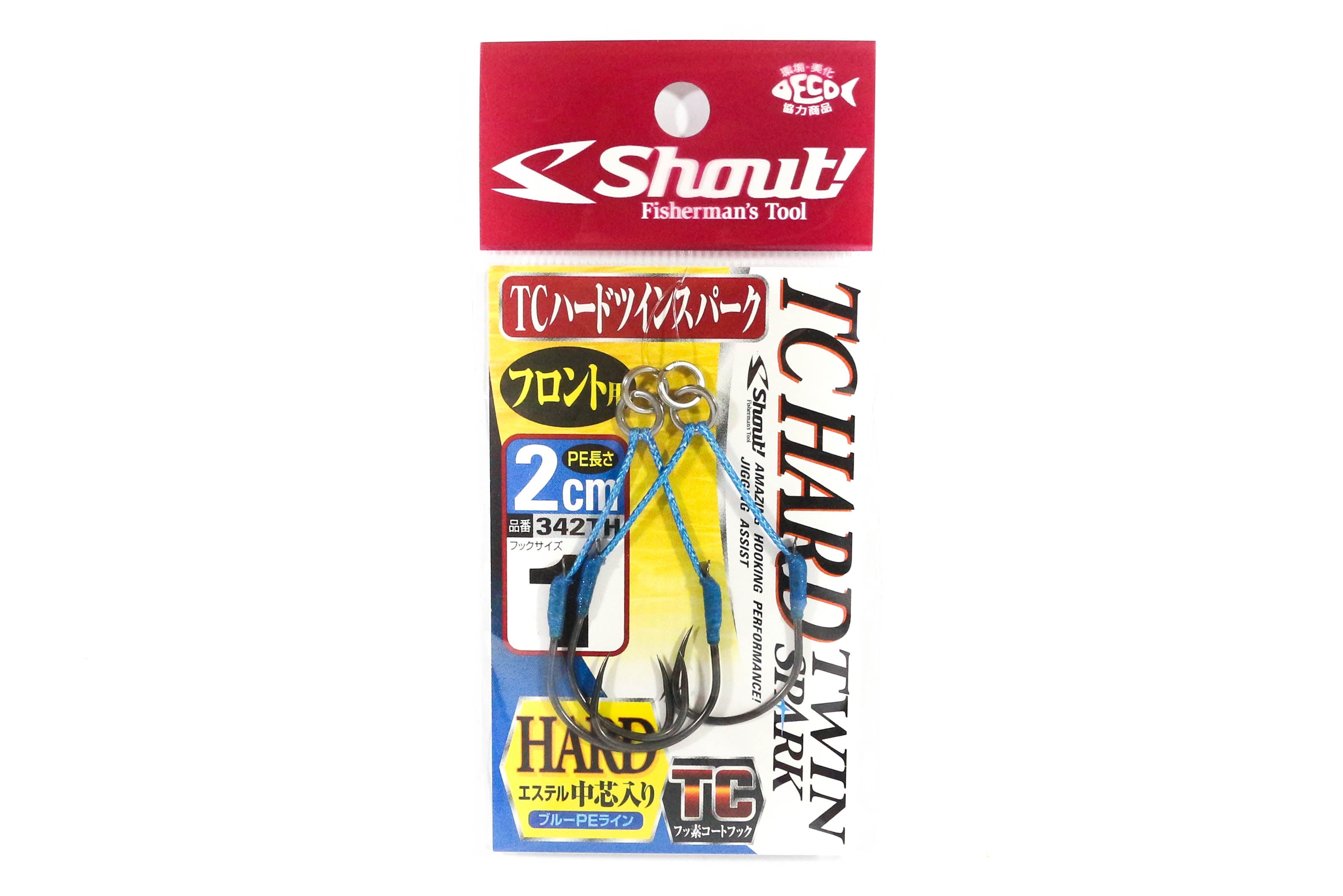 Shout 342-TH TC Hard Twin Spark Assist Hooks 2 cm Size 1 (5579)