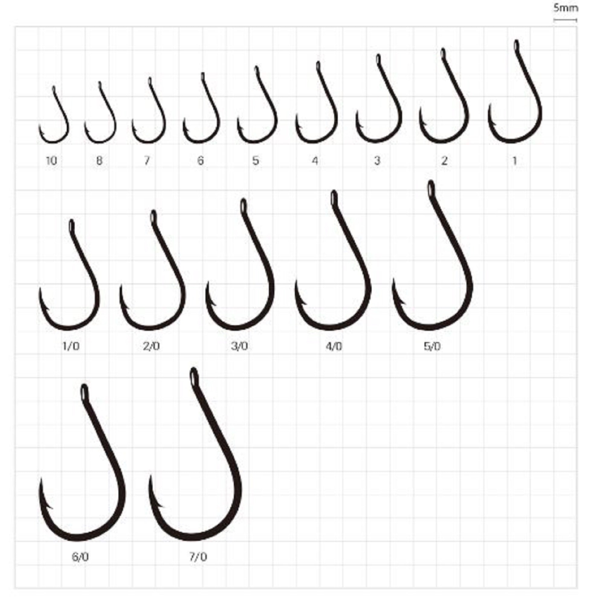 Sasame F-724 Chinu Ringed Offset Hook Black Size 2 (1171)