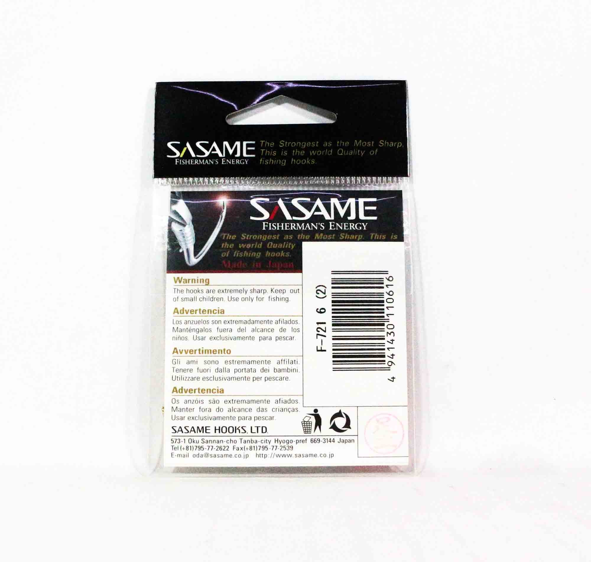 Sasame F-721 Chinu Ringed Offset Hook Gold Size 3 (0647)