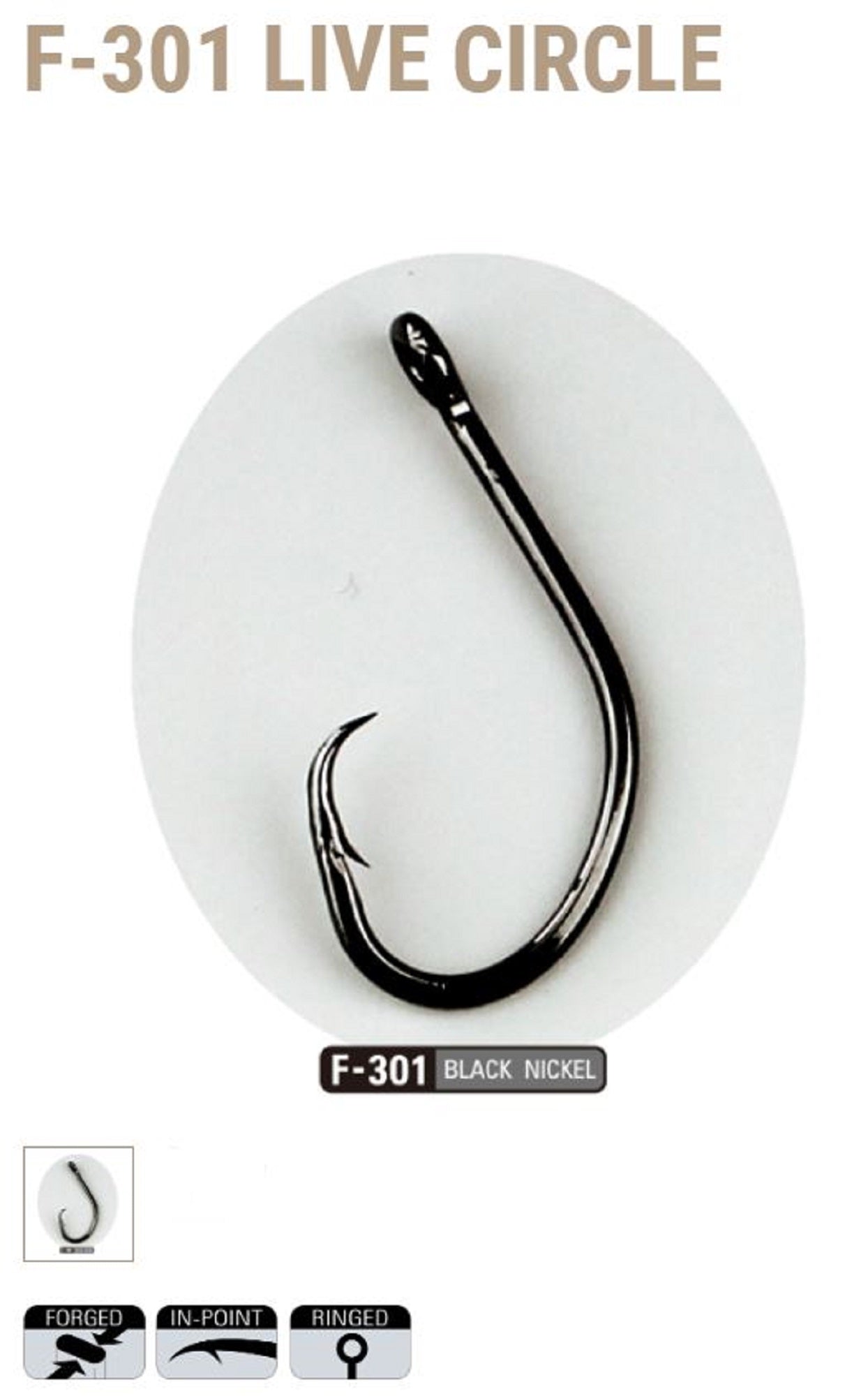 Sasame F-301 Live Circle Bait Hook Size 1 (4347)