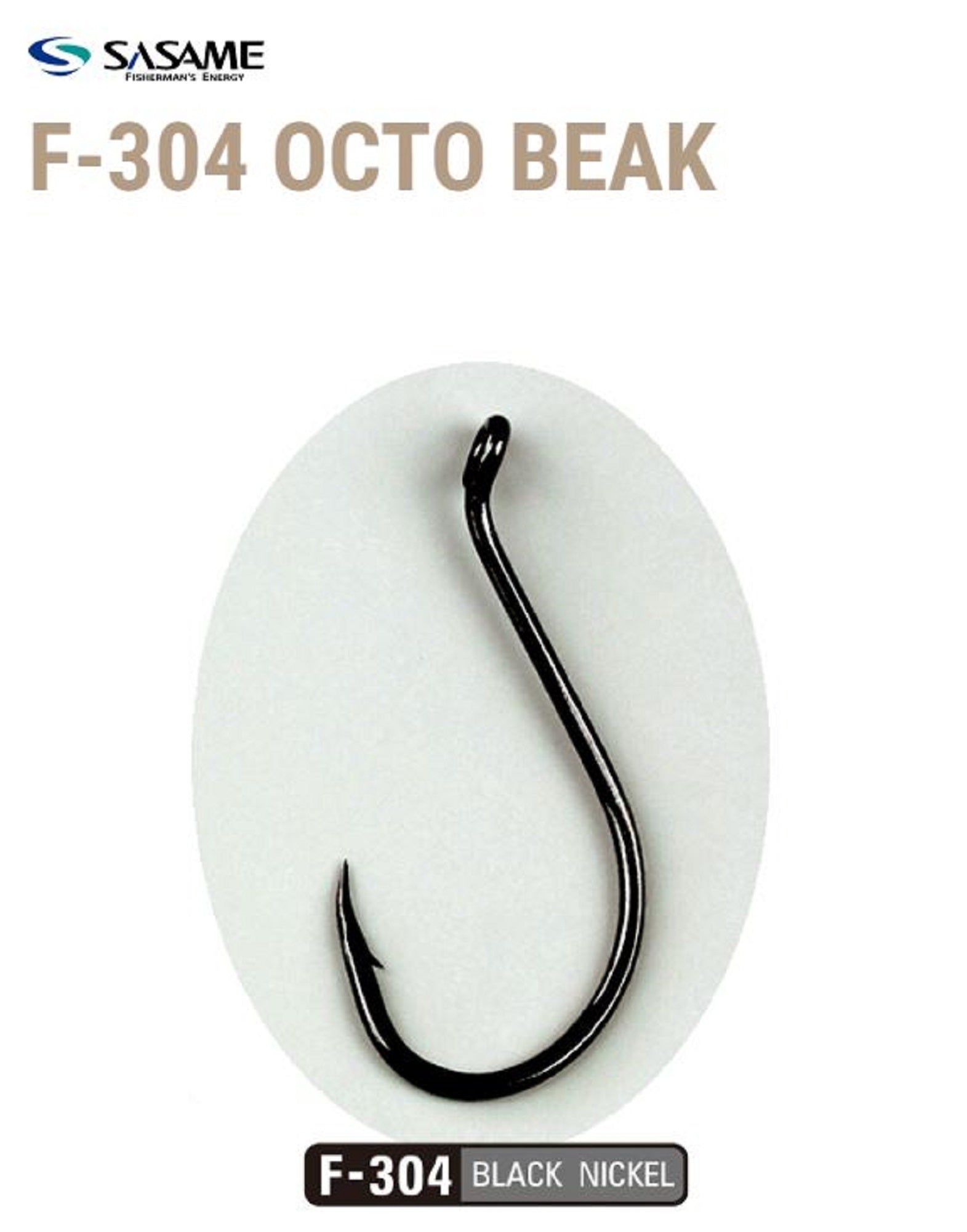 Sasame F-304 Octopus Beak Hook Black Size 9/0 (4620)