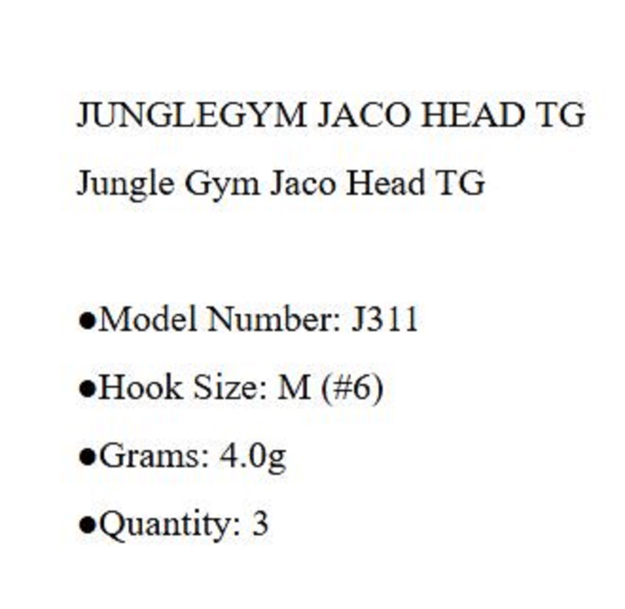 Sale Jungle Gym J310 Jig Head Tg Tungsten Micro 4.0 grams Size 6 (9891)