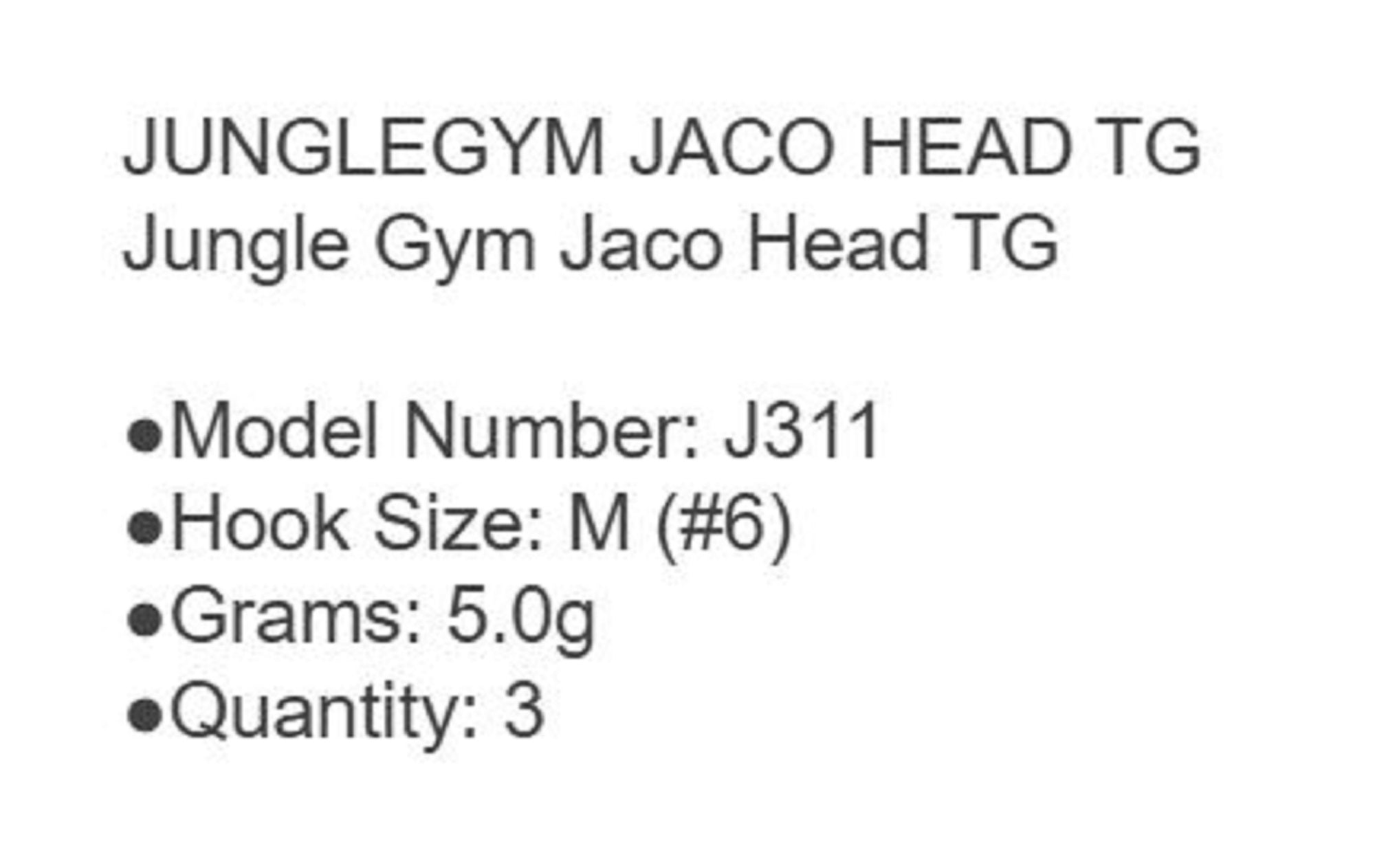 Sale Jungle Gym J310 Jig Head Tg Tungsten Micro 5.0 grams Size 6 (9907)