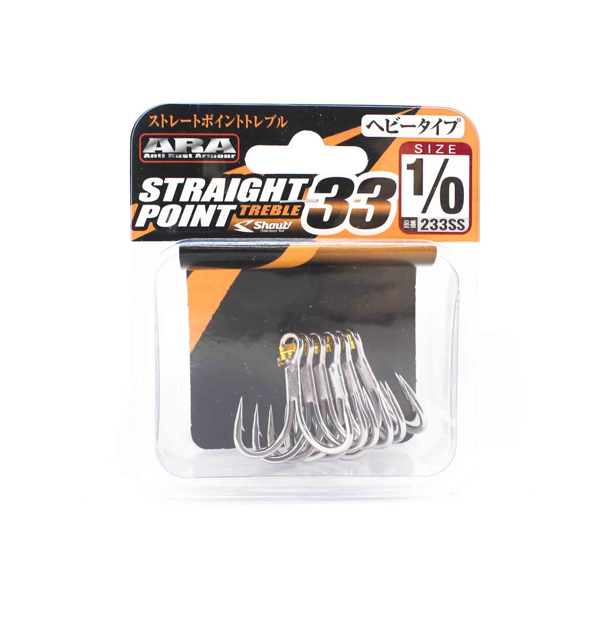 Shout 233-SS Straight Point Treble Hook Size 1/0 (2850)