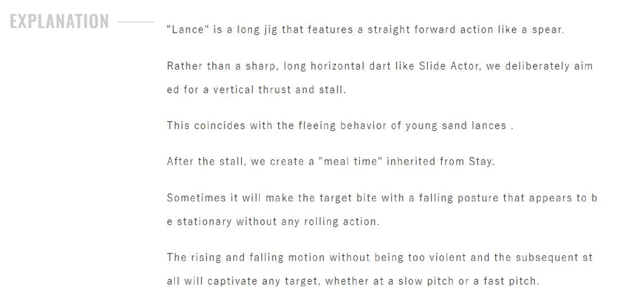 Shout 105-LC Metal Jig Lance Slow Fall Long 200 grams 167 (3302)
