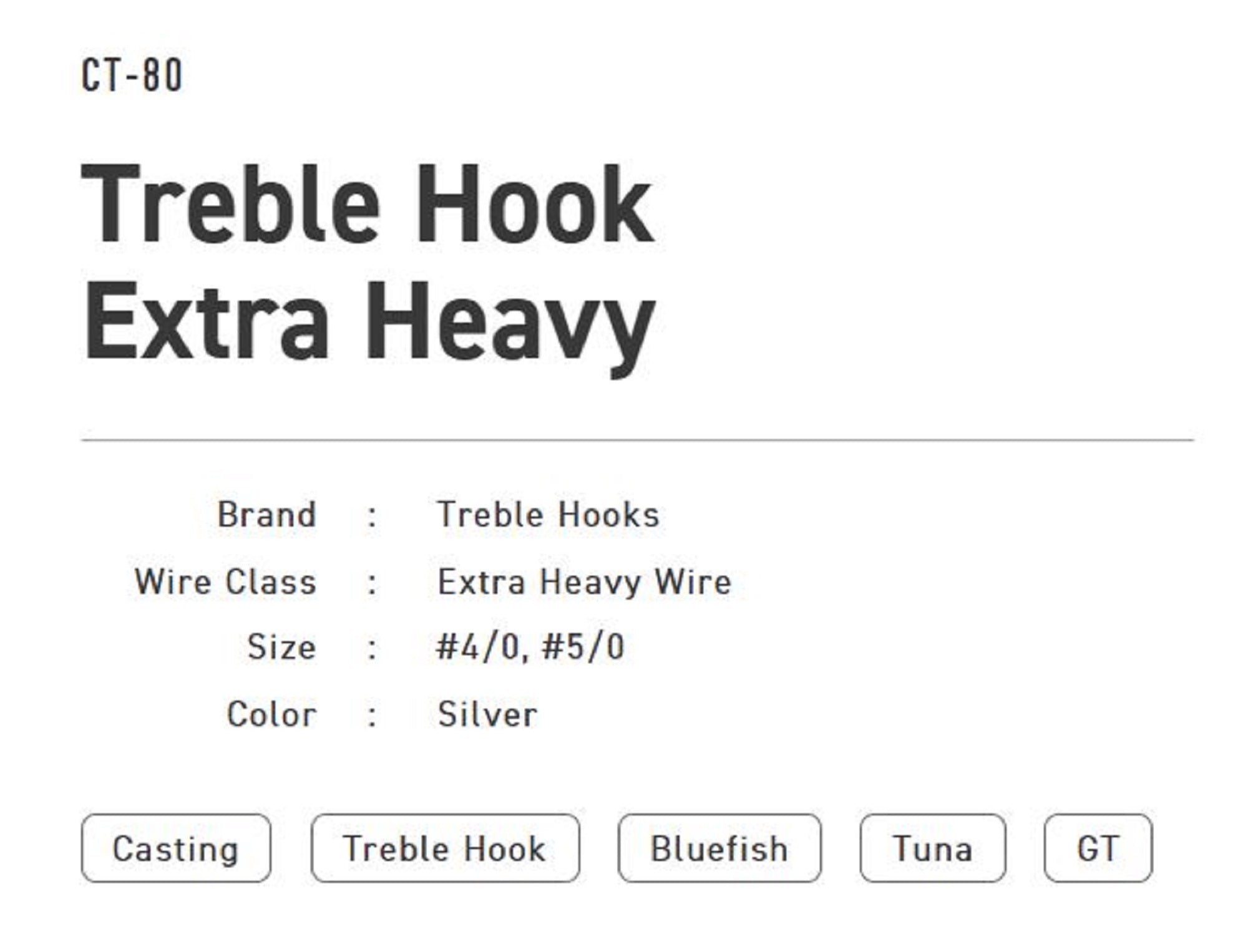 Vanfook Treble Hooks CT-80 Takumi Size 5/0 (0211)