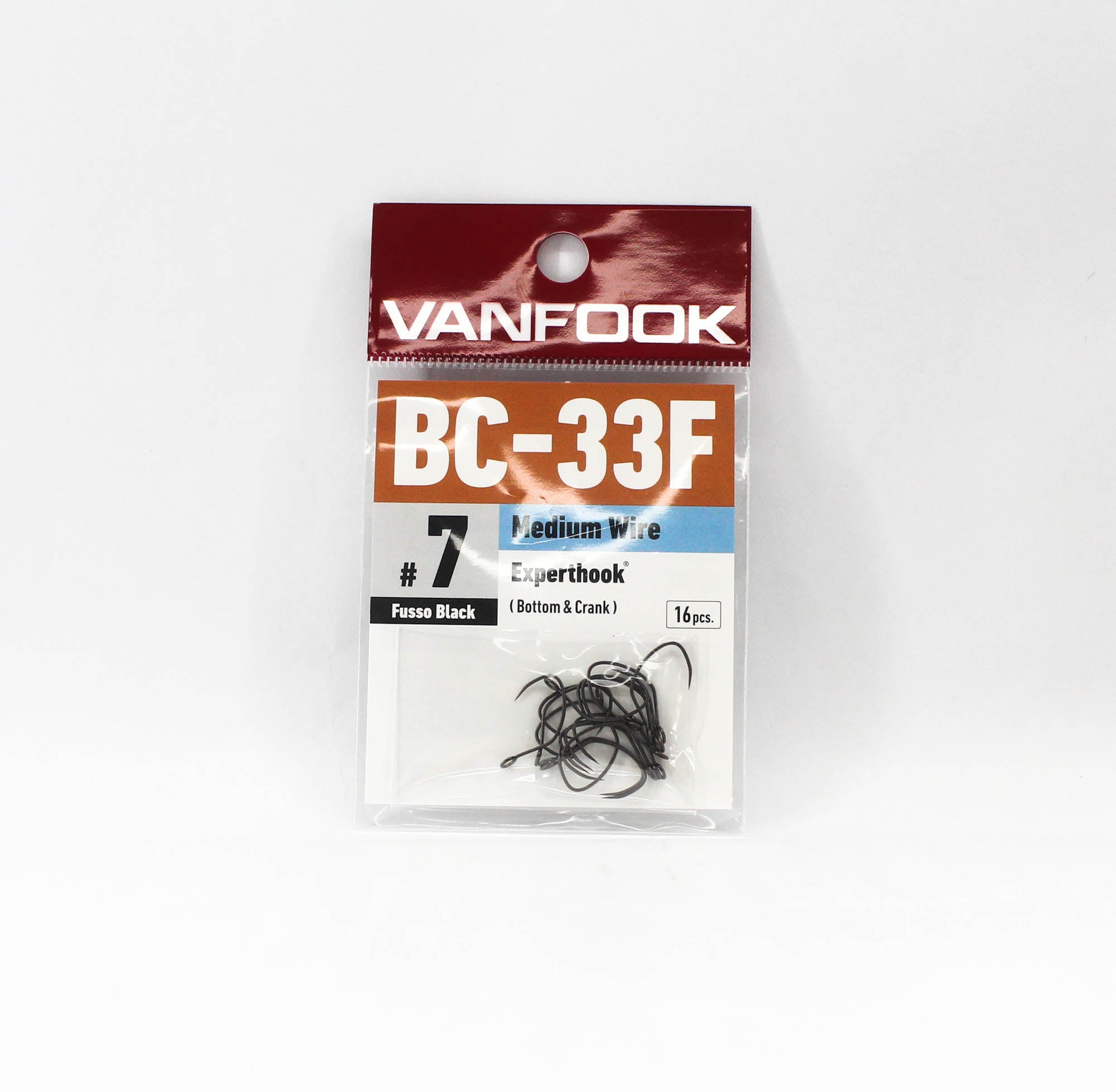 Vanfook BC-33F Bottom Expert Hook Size 7, 16/pack Black (9979)
