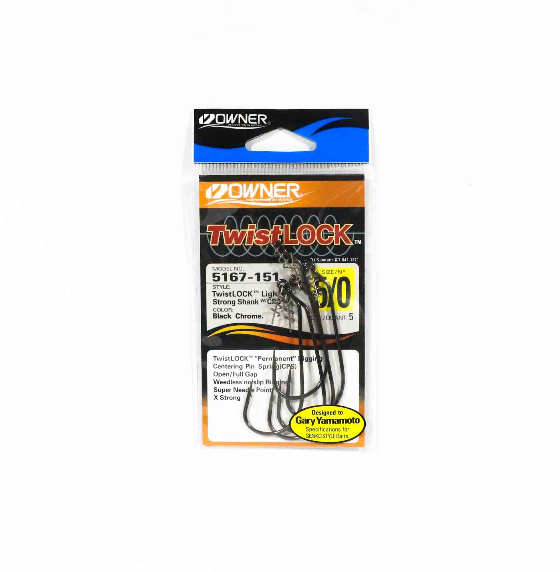 Owner 5167 Twist Lock Light Worm Hook Size 5/0 (0880)