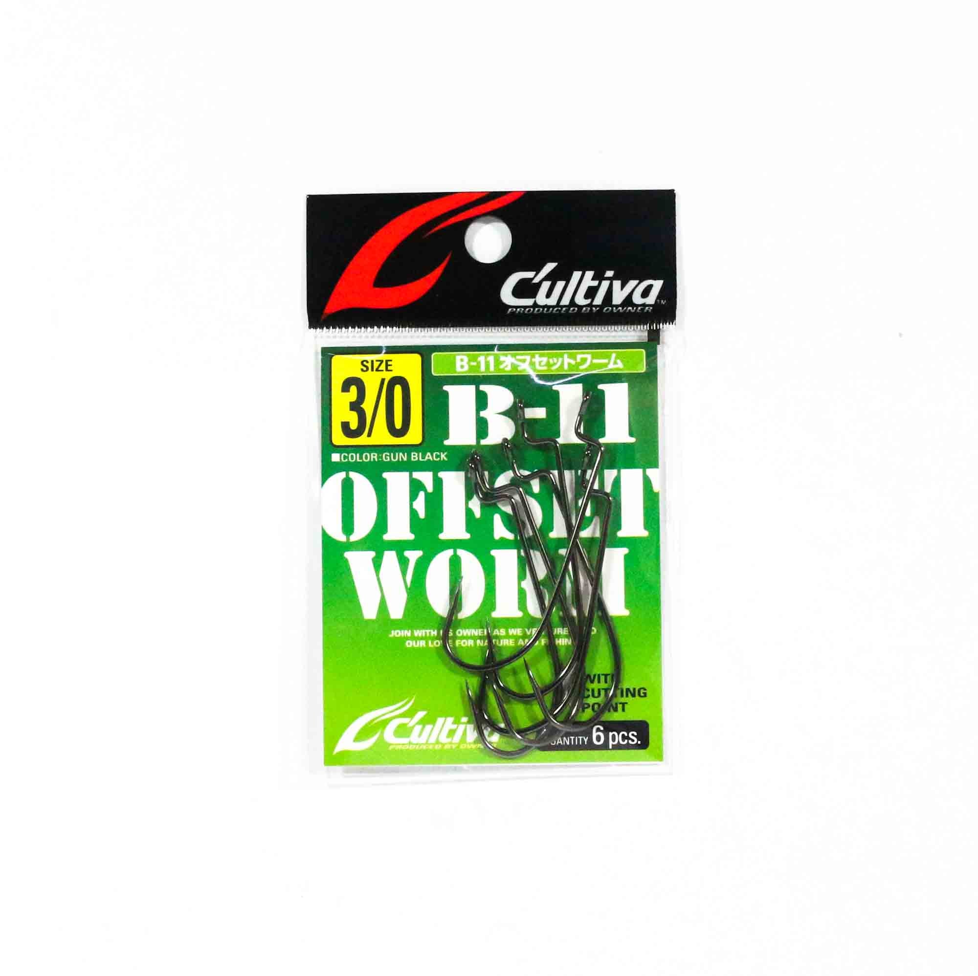 Owner B-11 Worm Hook Offset Size 3/0 (0067)