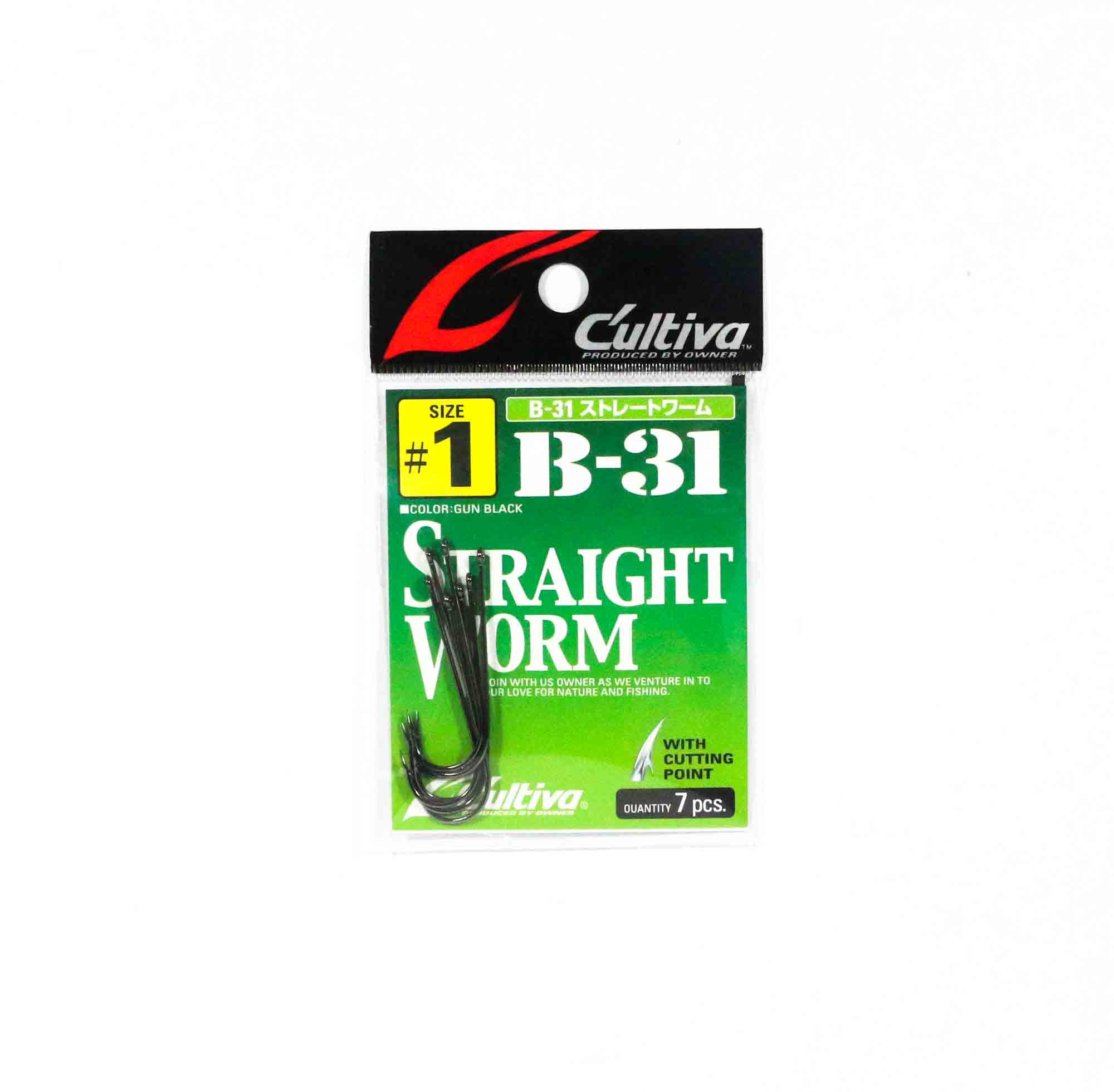 Owner B-31 Worm Hook Straight Size 1 (0197)