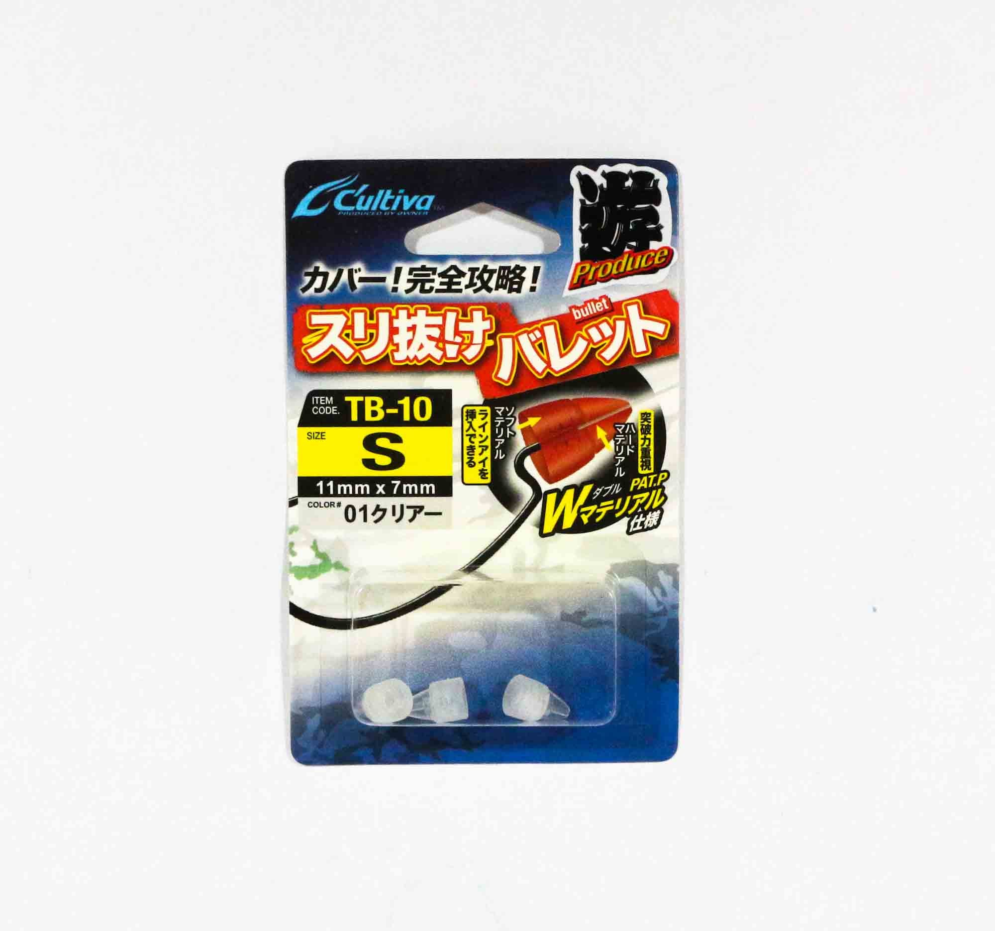 Owner TB-10 Bullet Head Pick Thru Soft Size S 11 x 7mm Clear (6494)