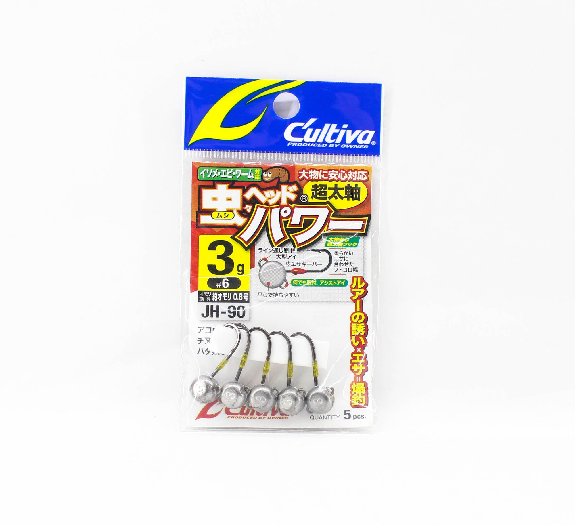 Owner JH-90 Jig Head Bug Head Power 3 grams Size 6 (7841)