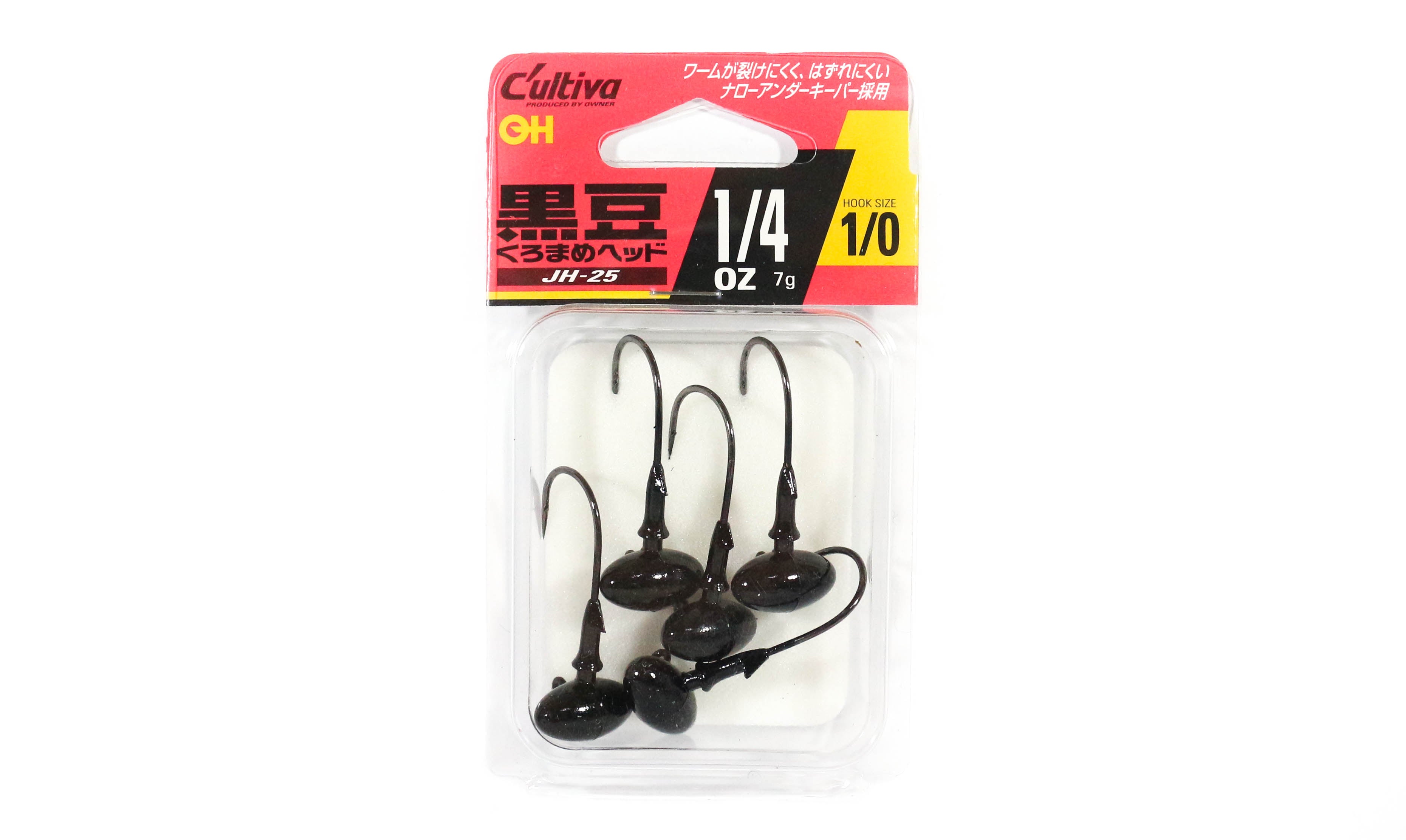 Owner JH-25 Jig Head Black Bean 1/4 oz Size 1/0 (7851)