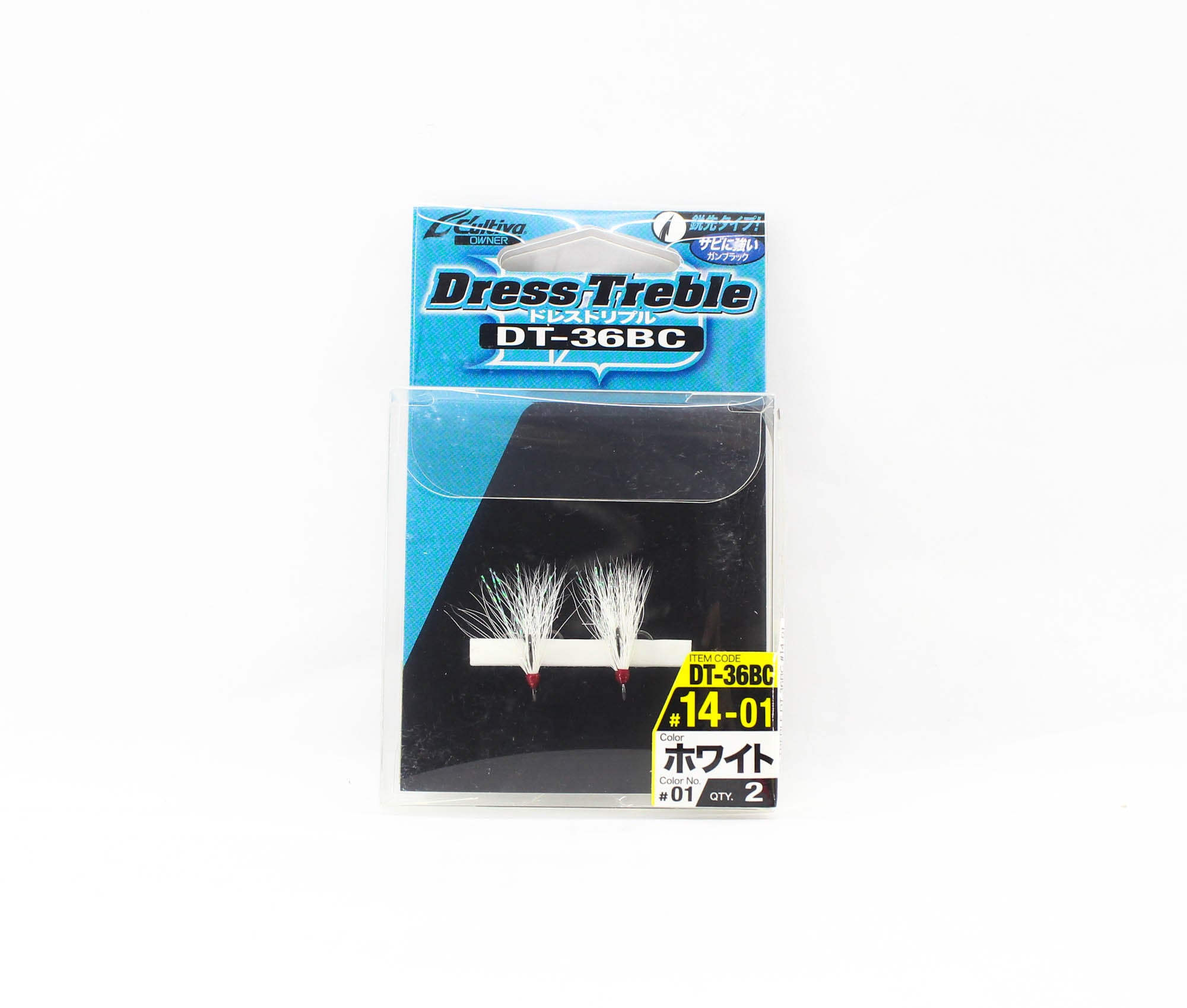 Owner DT-36 BC Dress Treble Hook Size 14 White (7935)