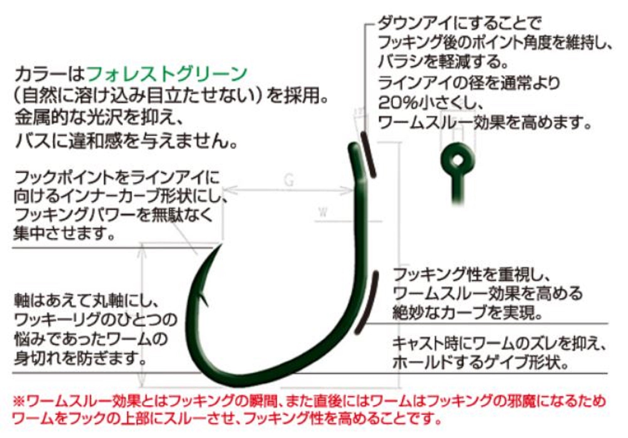 Owner B-75 Worm Hook Wakizashi Wacky Size 8 (6345)