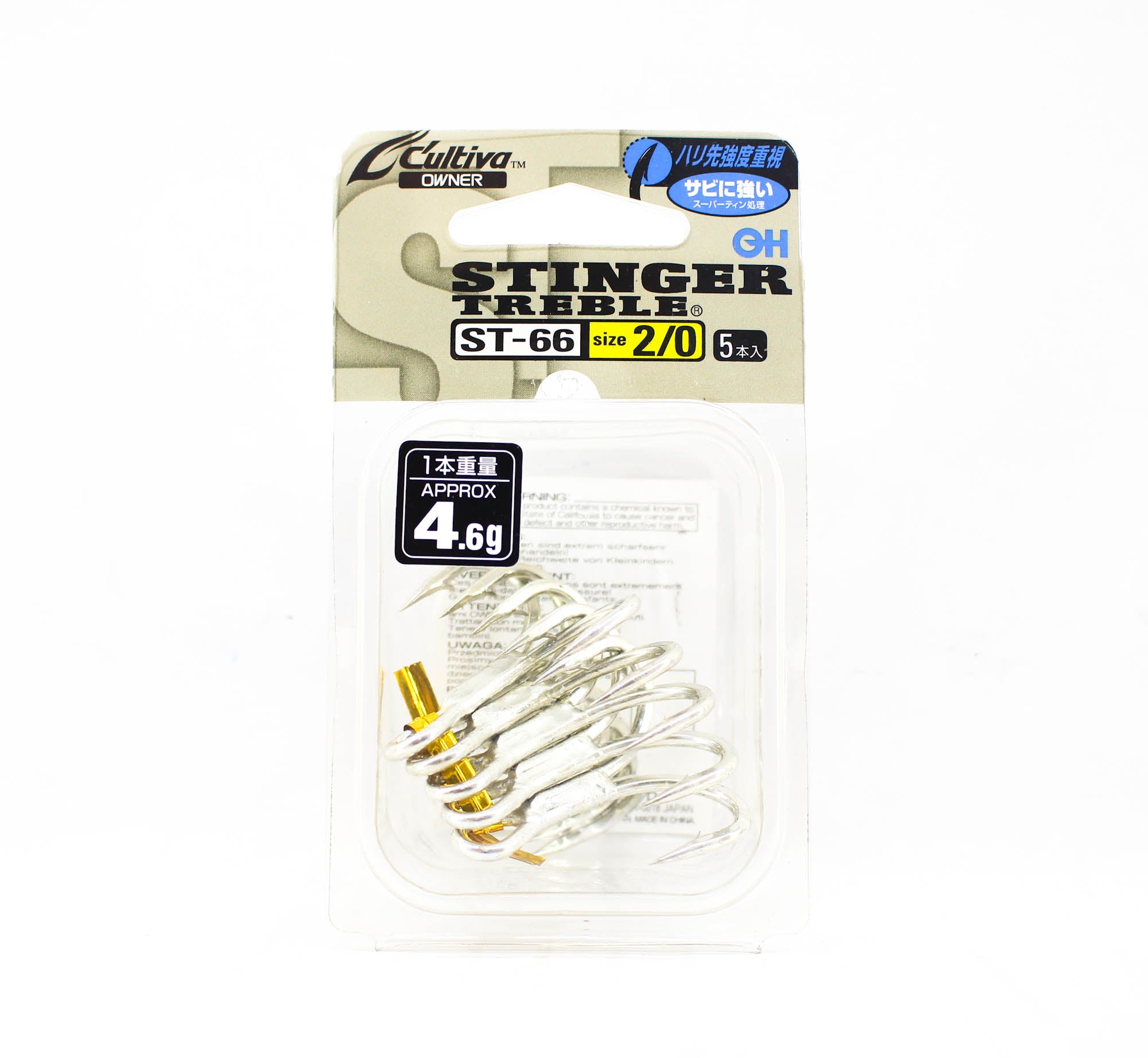 Owner ST-66 TN 4X Treble Hook Heavy Duty Size 2/0 (9376)