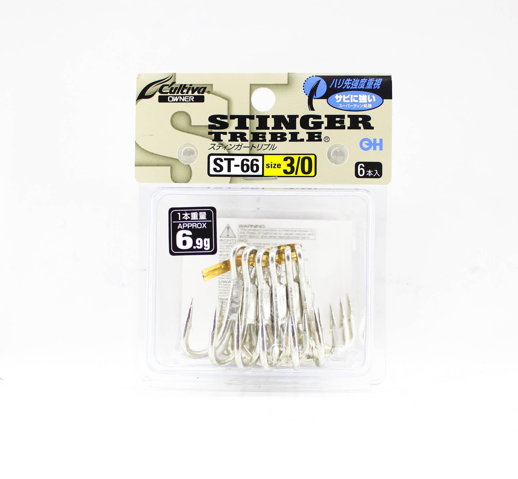 Owner ST-66 TN 4X Treble Hook Heavy Duty Size 3/0 (9383)
