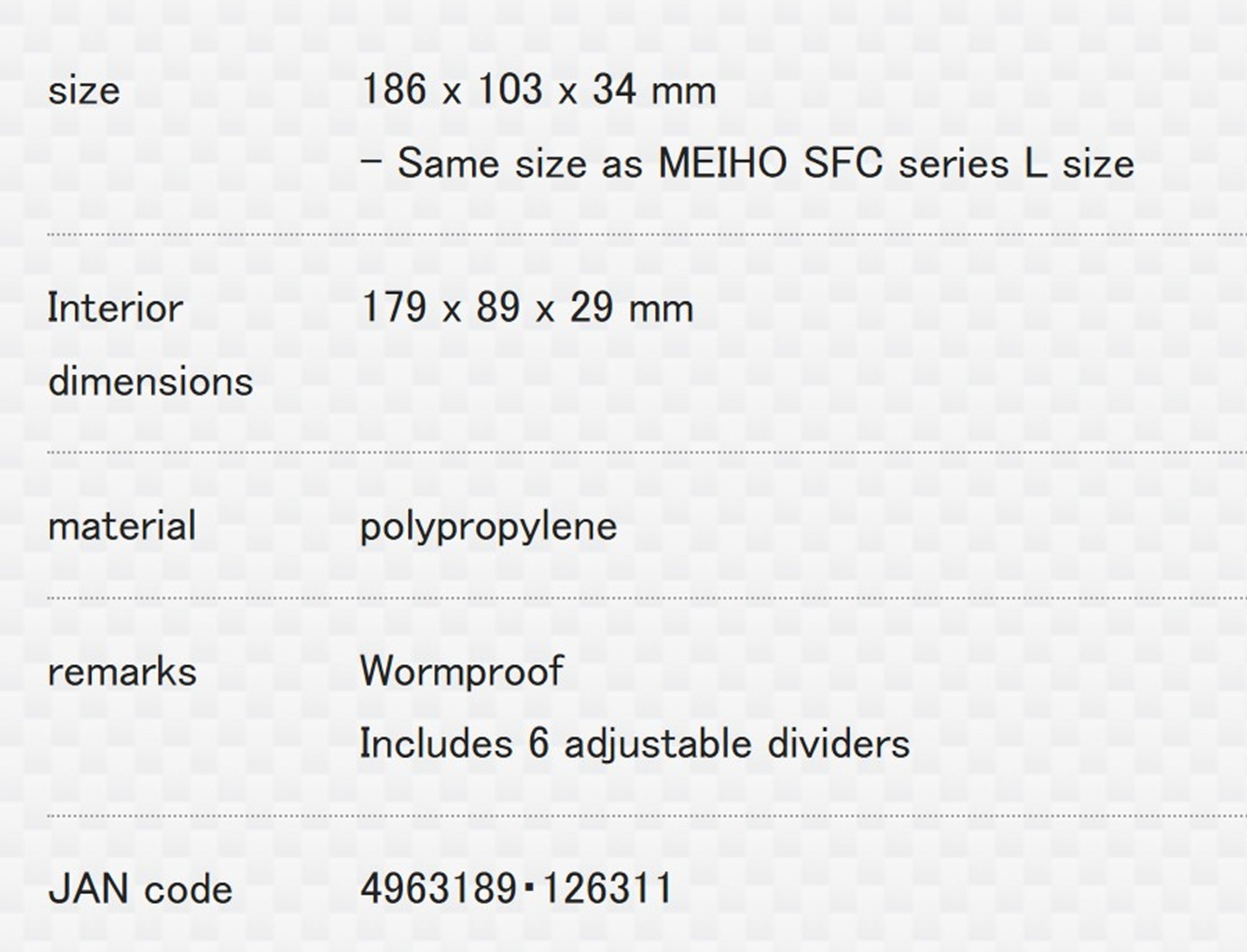 Meiho VS-506 (186 x 103 x 34 mm) Black (6311)
