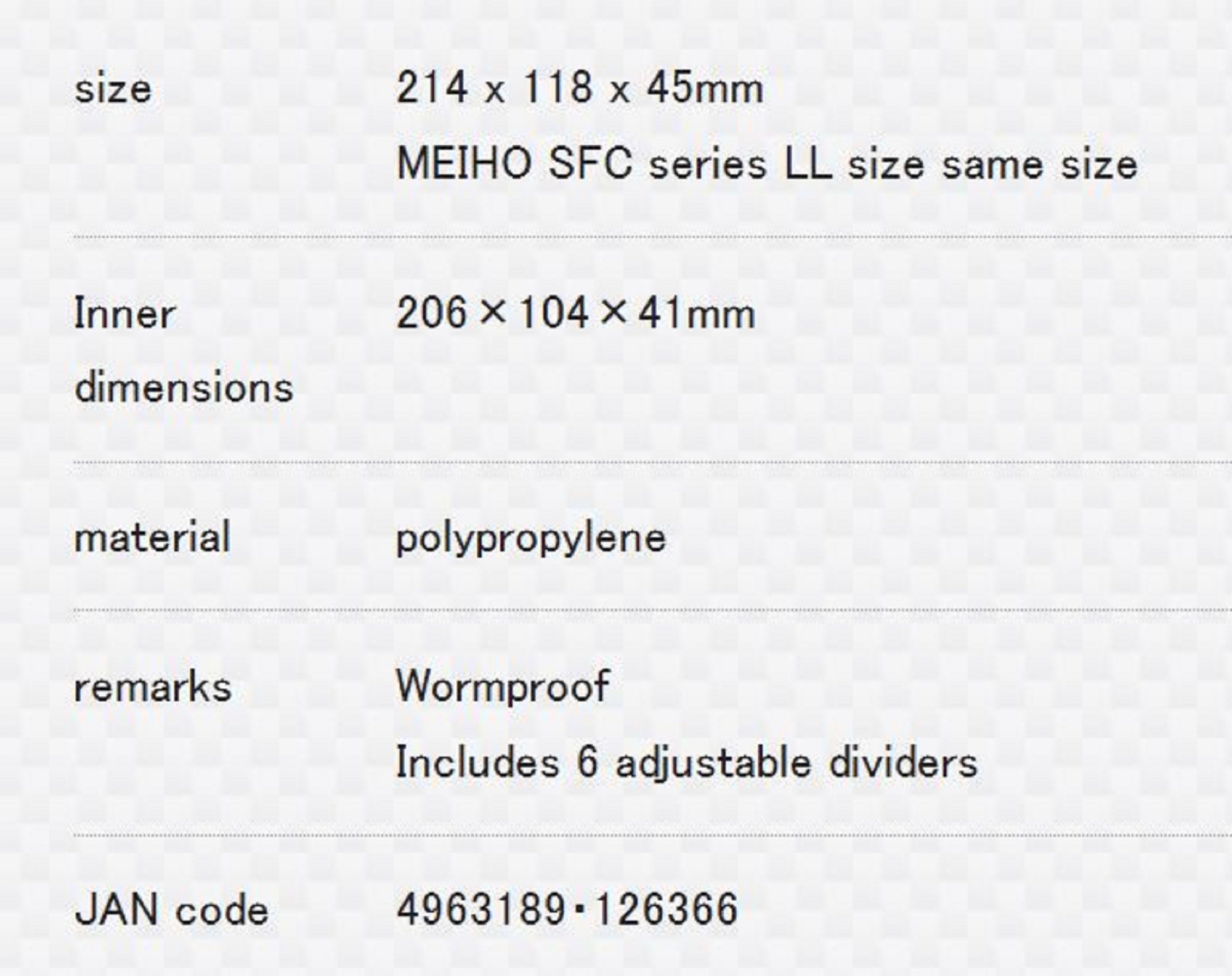 Meiho VS-508 (214 x 118 x 45 mm) Black (6366)