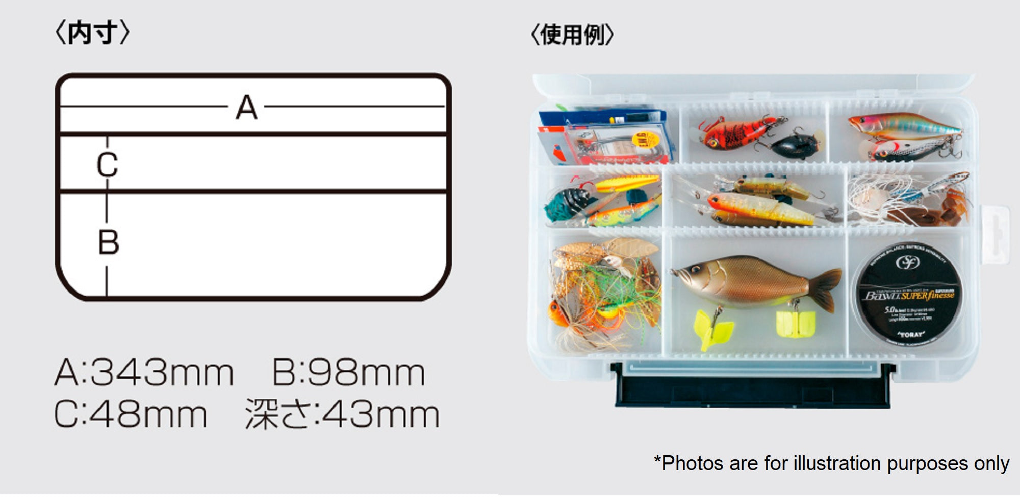 Meiho VS-3043ND-2 (356 x 230 x 50 mm) Black (8226)