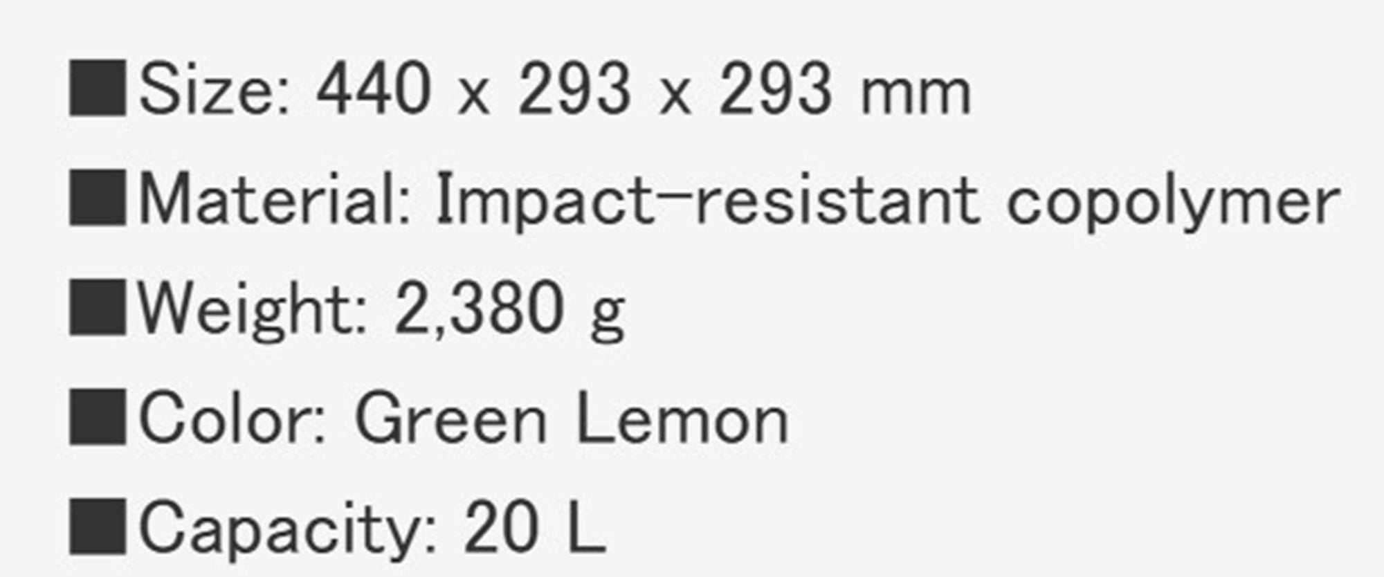 Meiho BM-5000 Bucket Mouth (440 x 293 x 293 mm) Lemon Green (5996)
