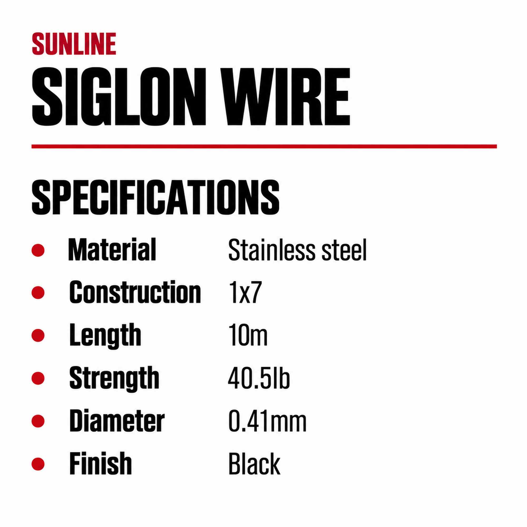 Sunline Siglon Wire Stainless 1x7 Black 10m 40.5lb (4886)