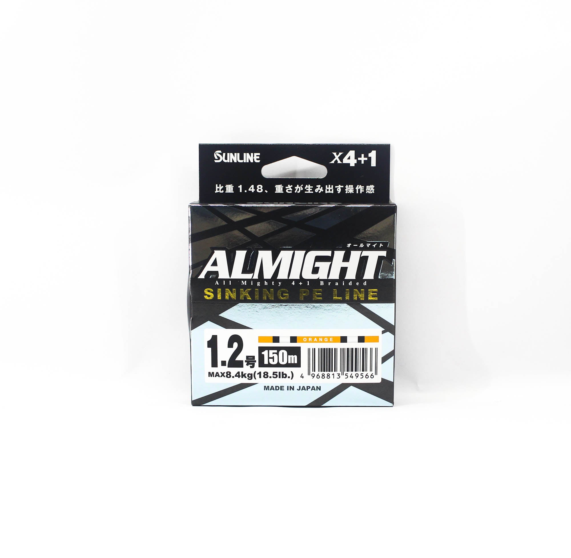 Sunline P.E Line X4 Almight Sinking P.E 150m P.E 1.2 18.5lb Orange (9566)