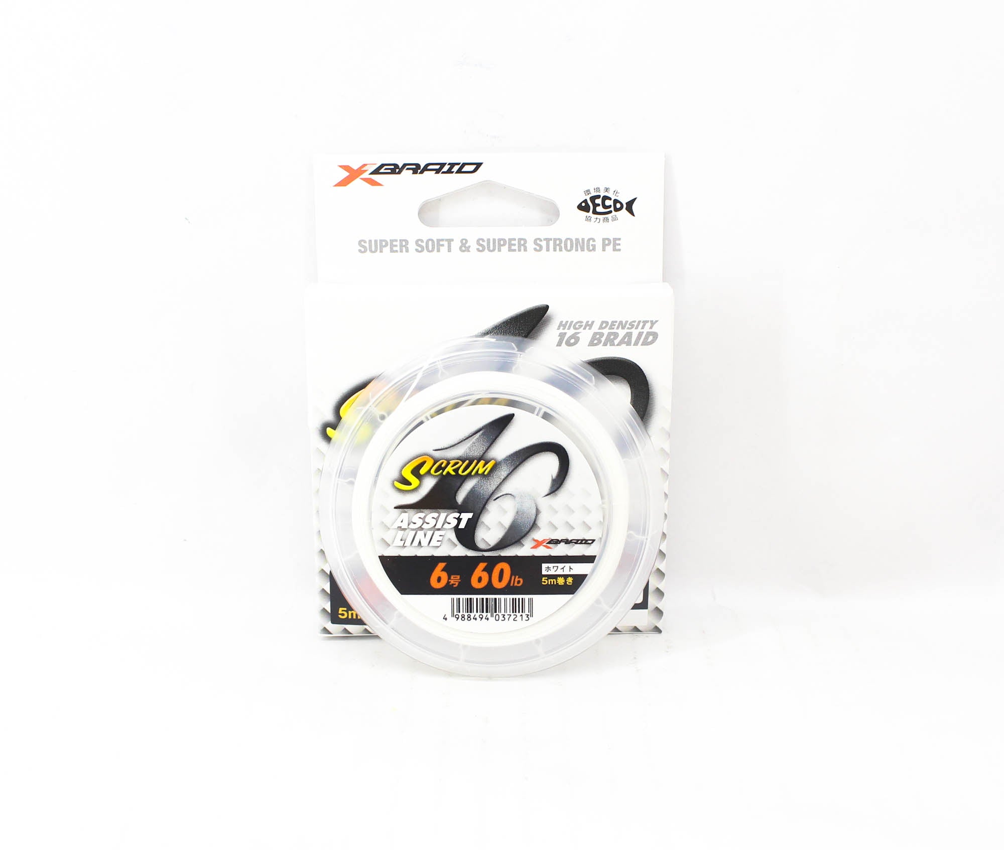 YGK Galis Scrum Assist Line 16 Braid 5m Size 6, 60lb White (7213)
