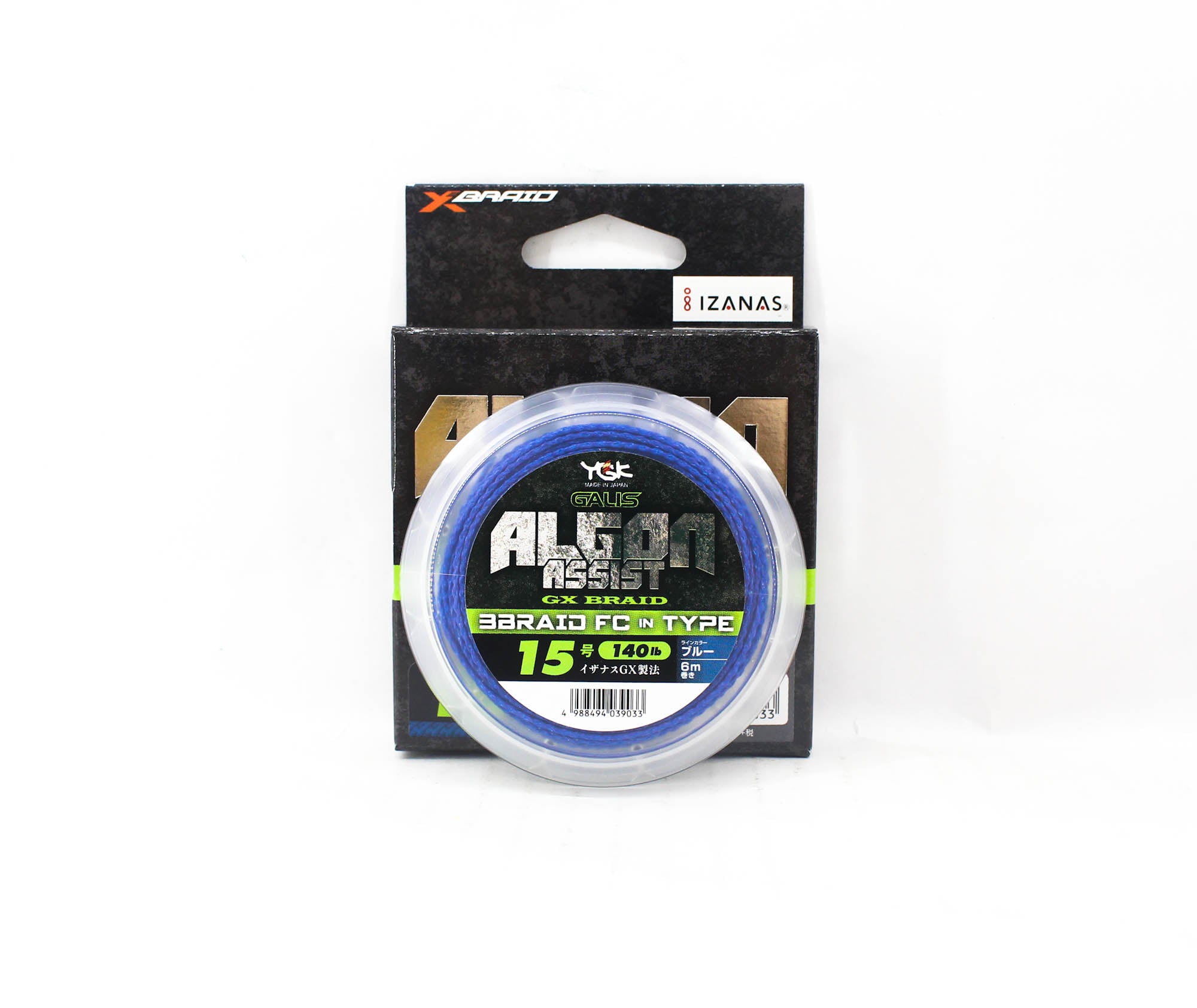 Sale YGK Algon Assist GX Braid FC In Type 6m Size 15, 140lb Blue (9033)
