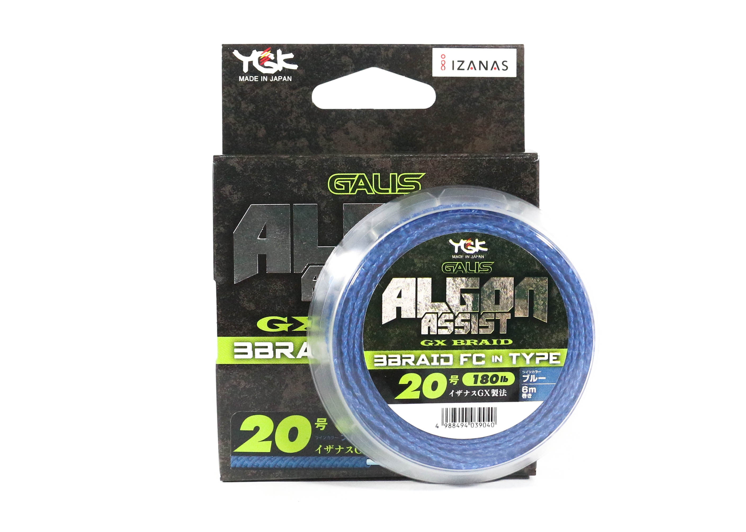 YGK Algon Assist GX Braid FC In Type 6m Size 20, 180lb Blue (9040)