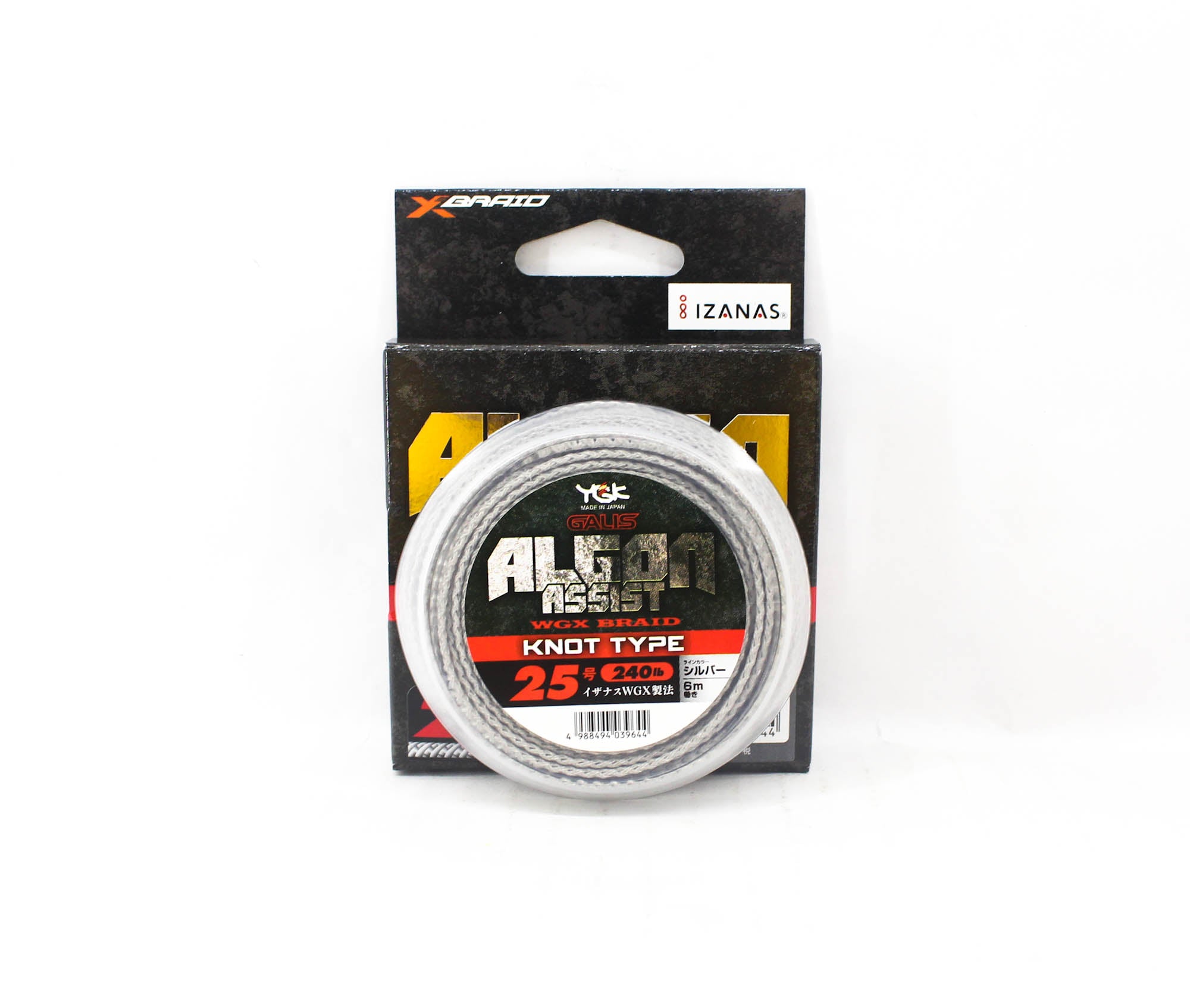 YGK Algon Assist WX Braid Knot Type 6m Size 25, 240lb Silver (9644)