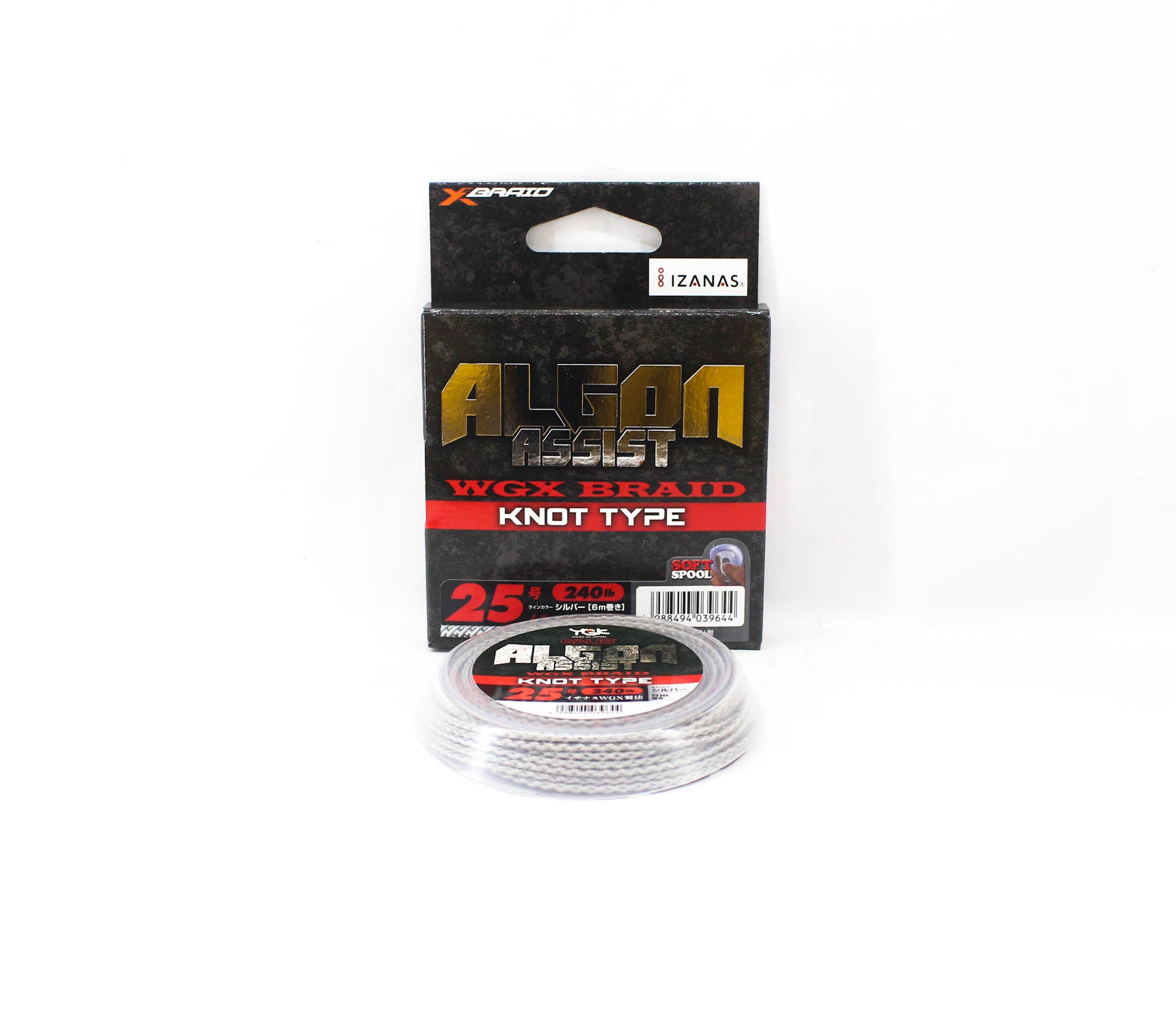 YGK Algon Assist WX Braid Knot Type 6m Size 25, 240lb Silver (9644)