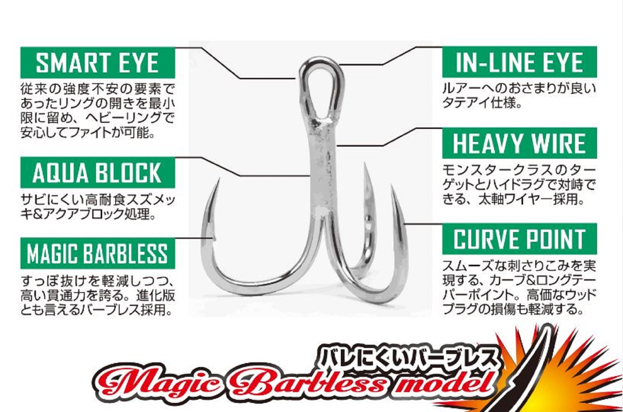 Decoy Y-S23 BL Treble Hook Heavy Duty Barbless Big Size 6/0 (0106)