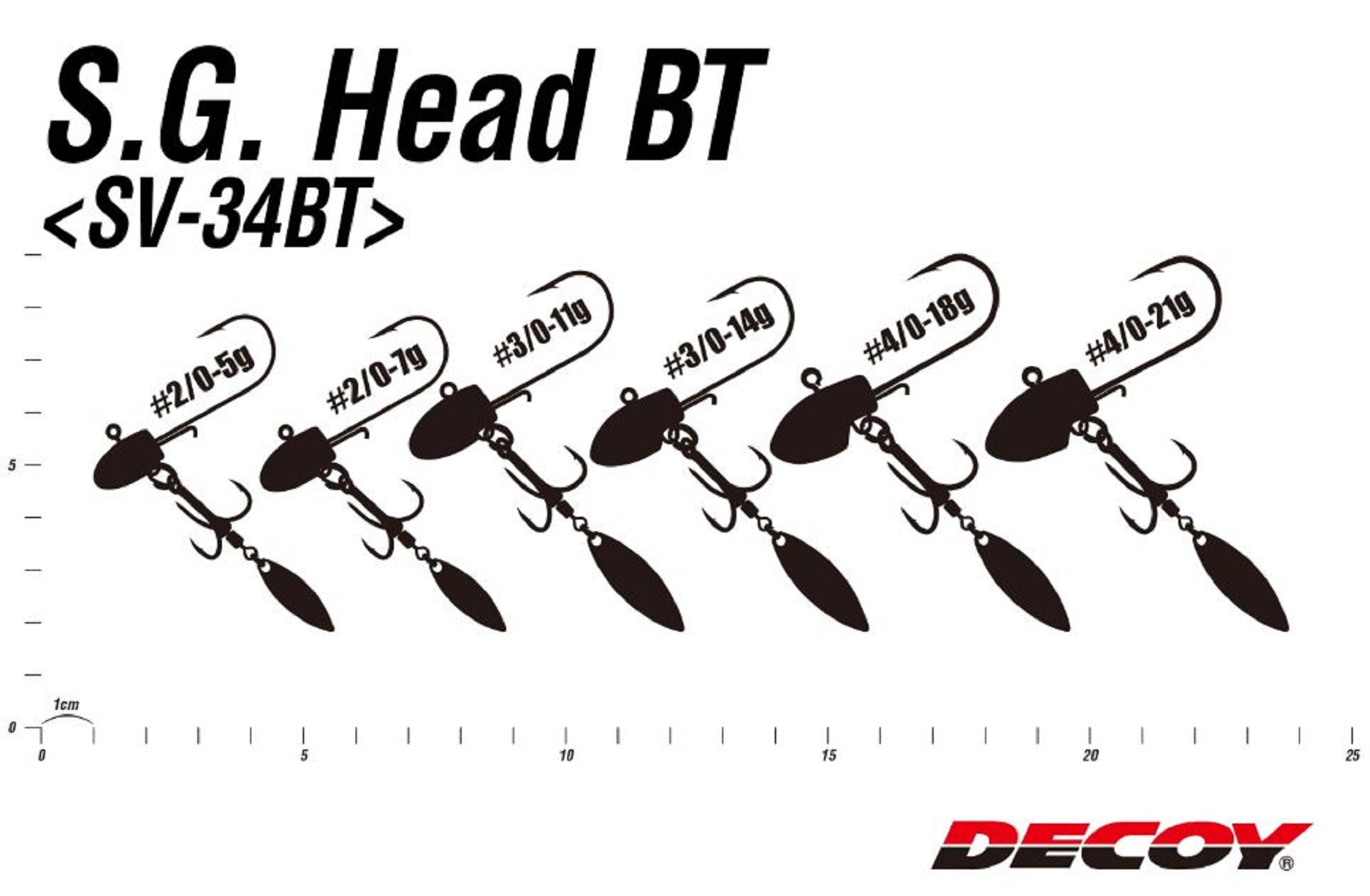 Decoy SV-34BT Jig Head Blade Treble S.G Size 2/0 , 7 grams (8483)